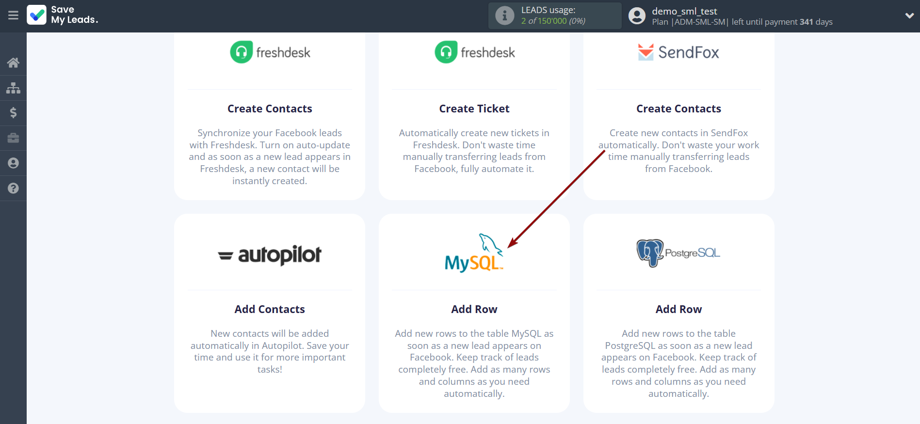 How to Connect Facebook with MySQL | Data Destination system selection How to Connect Facebook with MySQL | Data Destination system selection