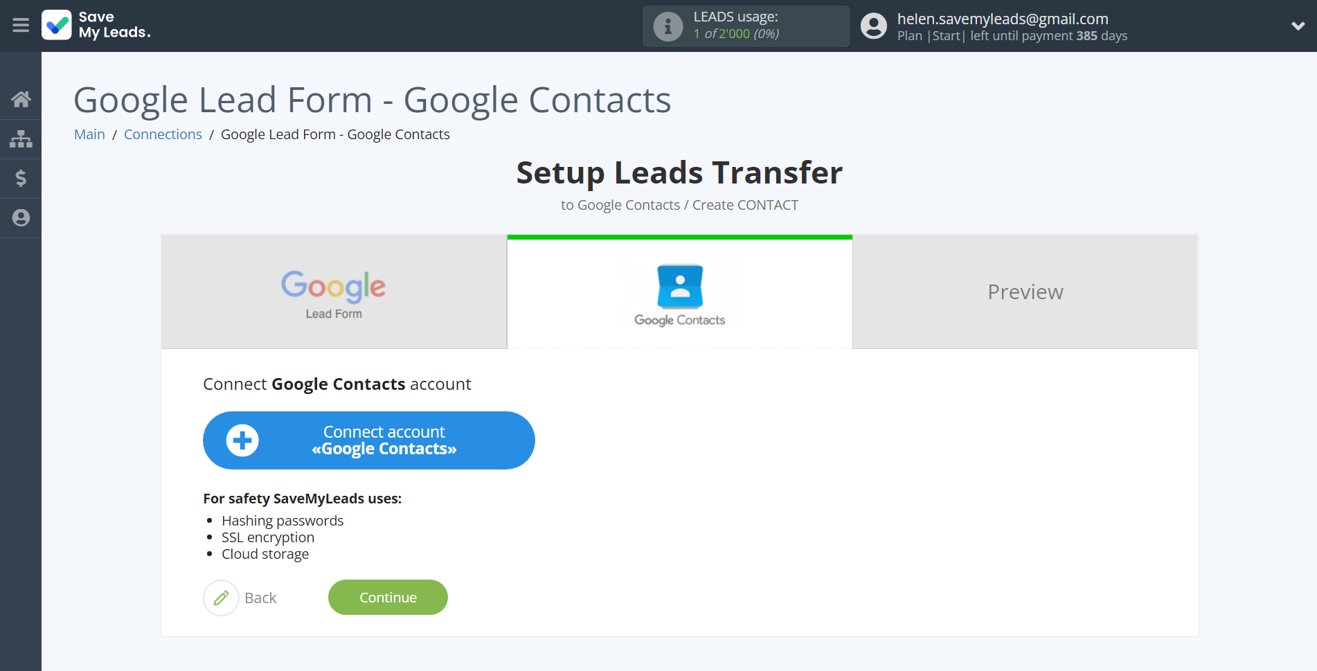 How to Connect Google Lead Form with Google Contacts | Data Destination account connection