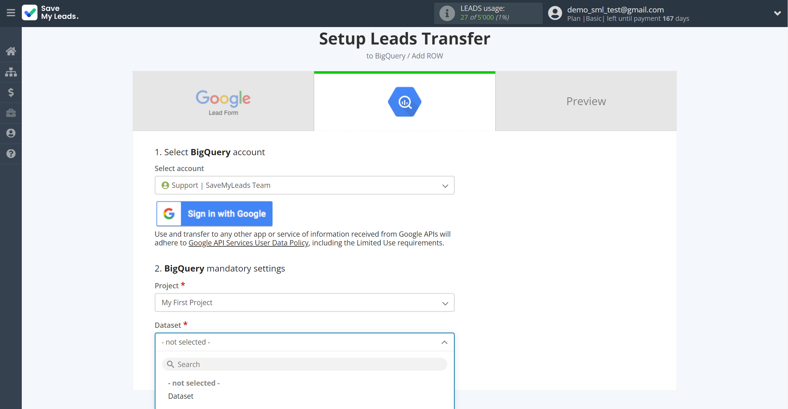 How to Connect Google Lead Form with BigQuery | Assigning fields