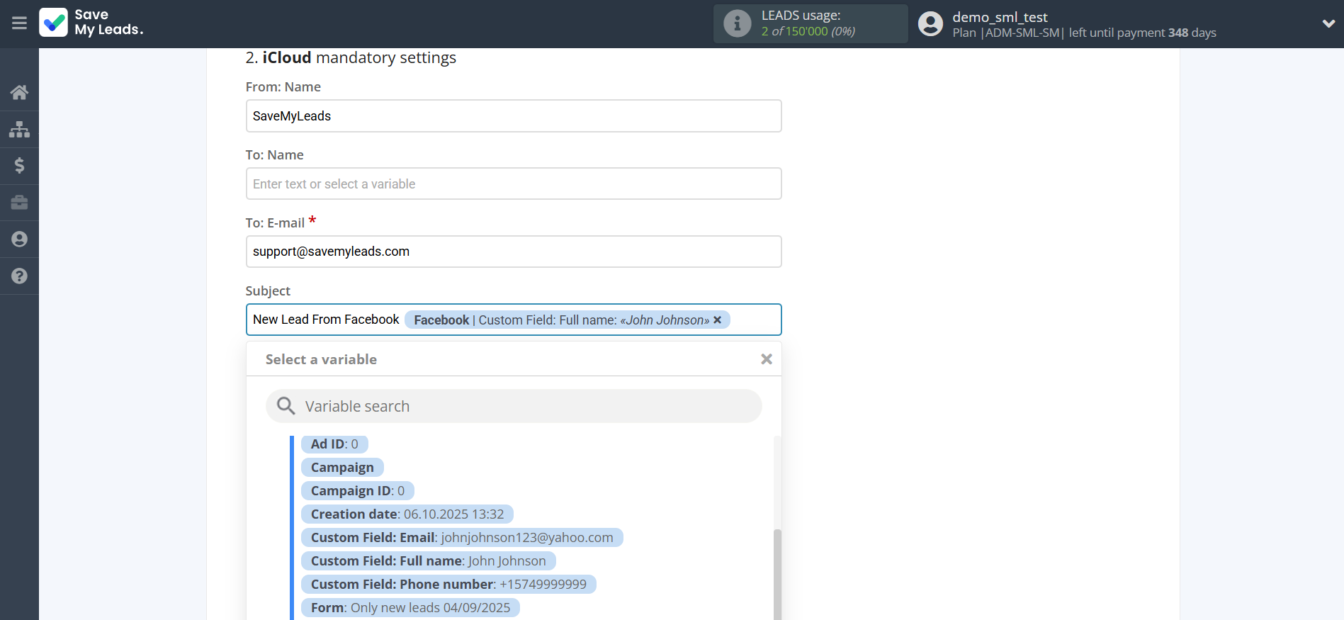 How to Connect Facebook with iCloud | Assigning fields How to Connect Facebook with iCloud | Assigning fields