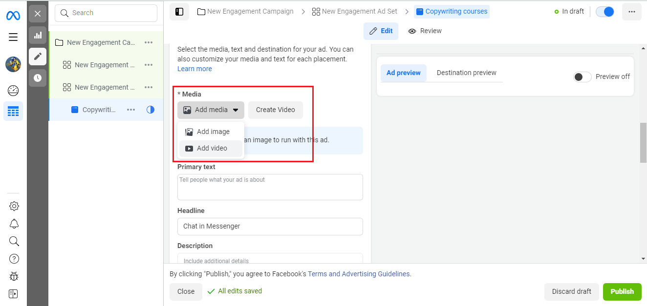 How to add video to ads on Facebook | Add or create video