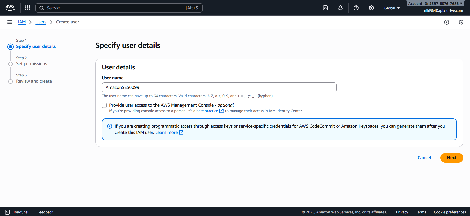 How to Connect Facebook with Amazon SES | Data Destination account connection
