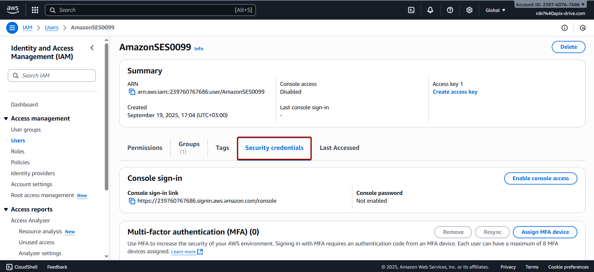 How to Connect Facebook with Amazon SES | Data Destination account connection