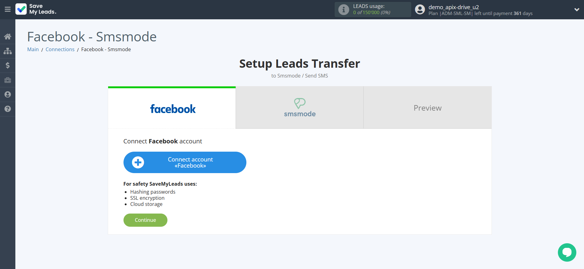 How to Connect Facebook with Smsmode | Data Source account