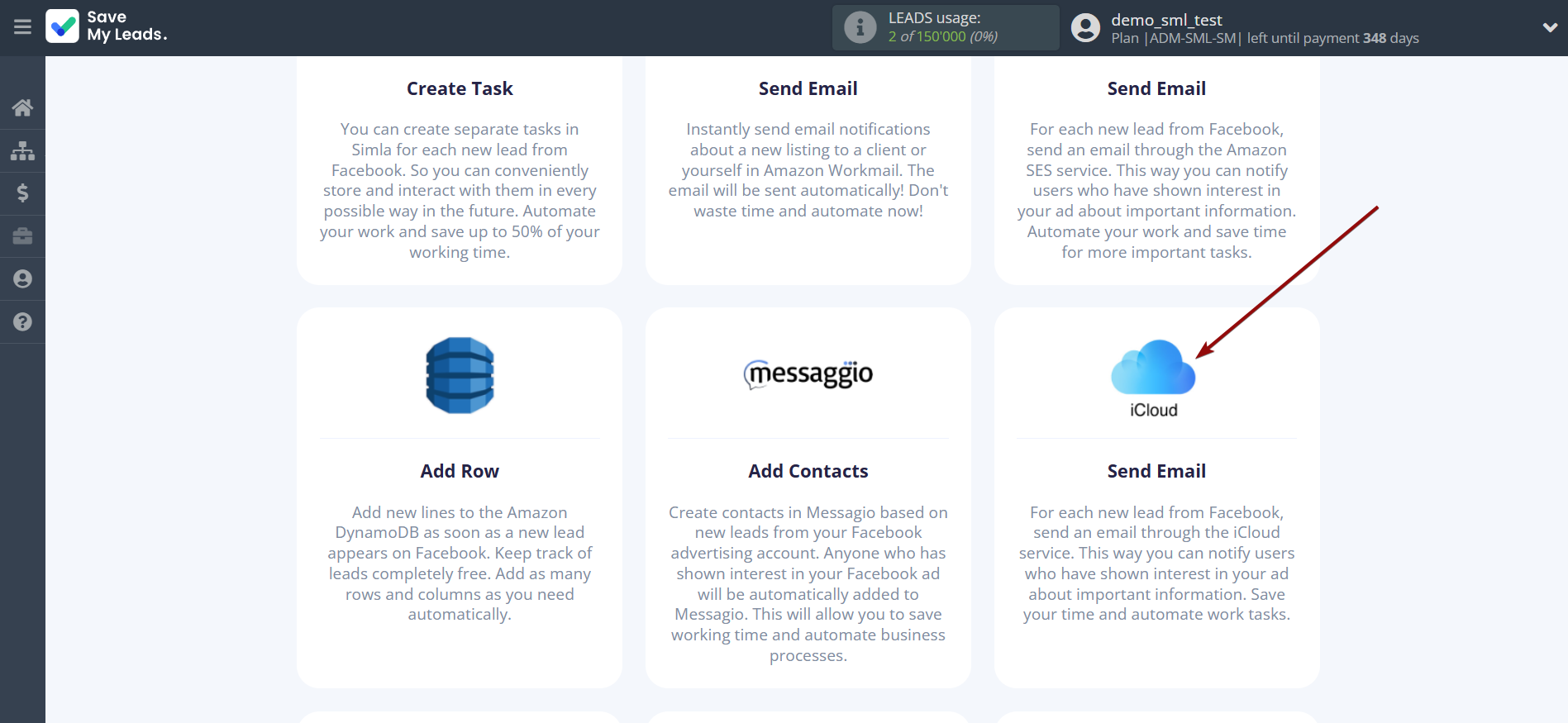 How to Connect Facebook with iCloud | Data Destination system selection How to Connect Facebook with iCloud | Data Destination system selection