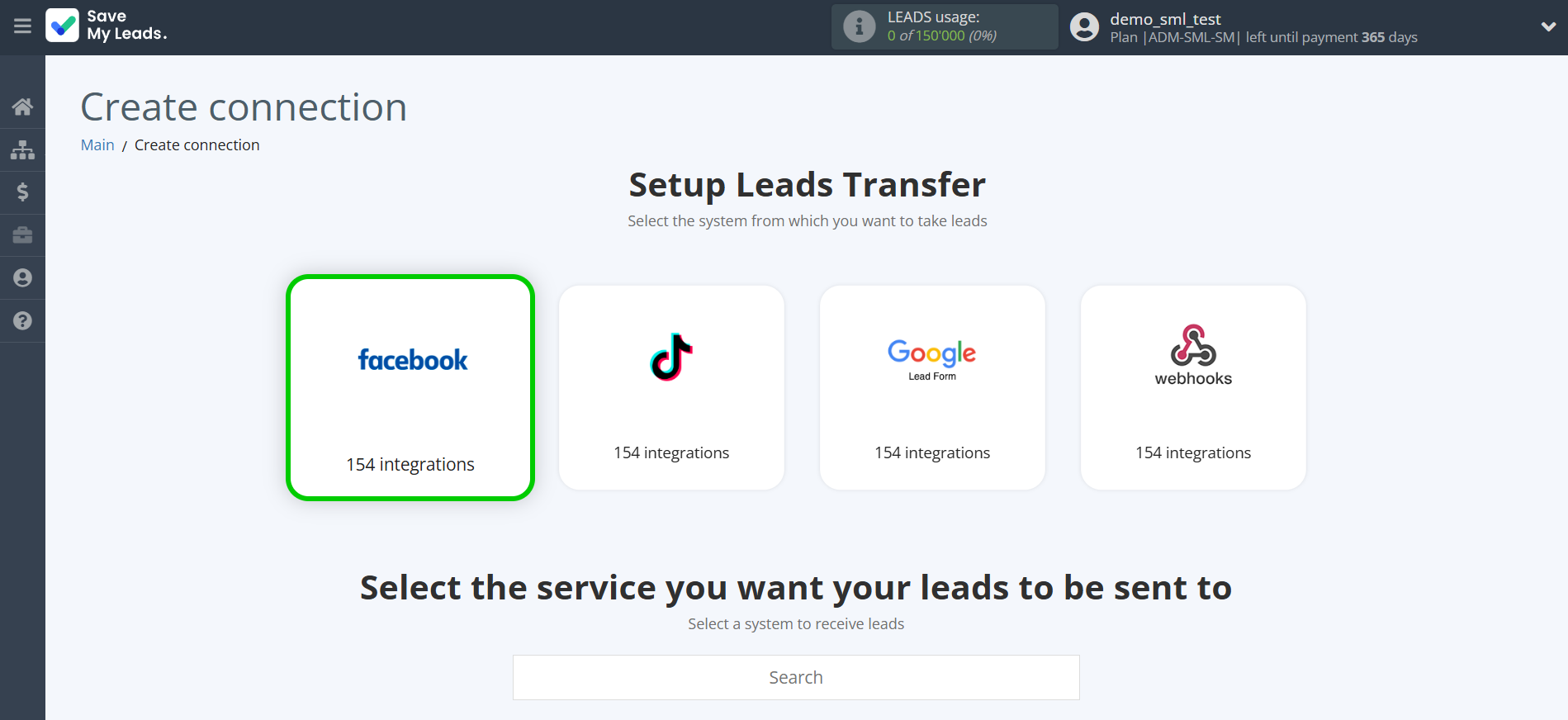 How to Connect Facebook with Amazon DynamoDB | Data Source system selection