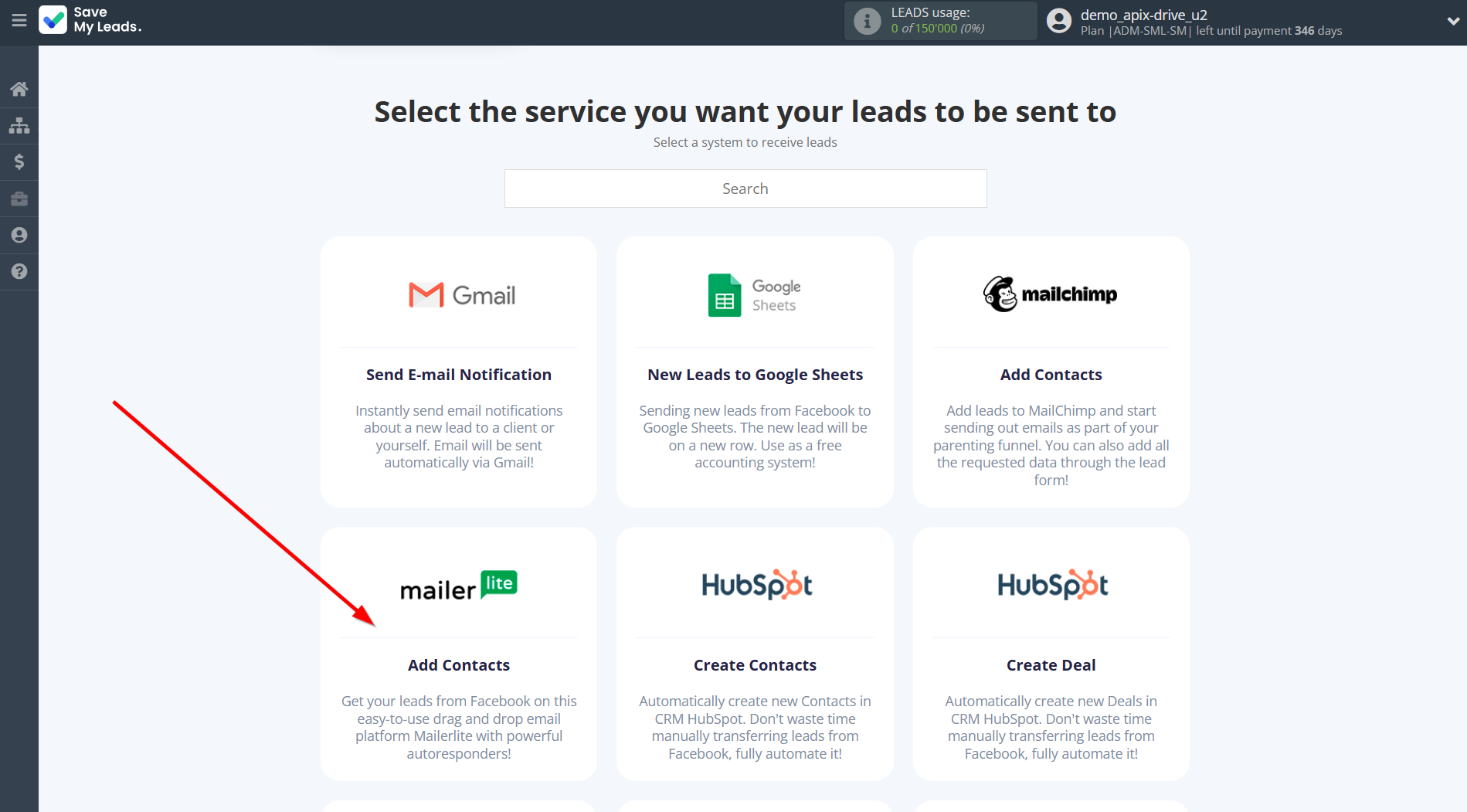 How to Connect Facebook with MailerLite | Data Destination system selection How to Connect Facebook with MailerLite | Data Destination system selection