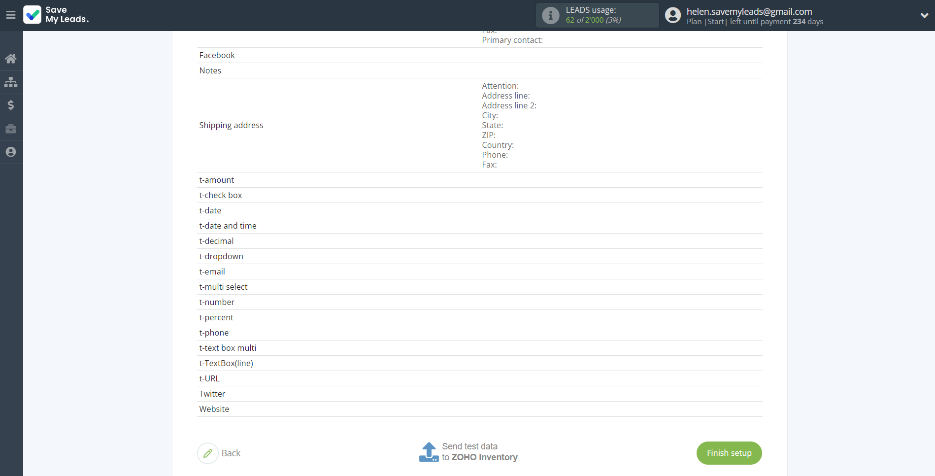 How to Connect Webhooks with Zoho Inventory Create Contacts | Test data