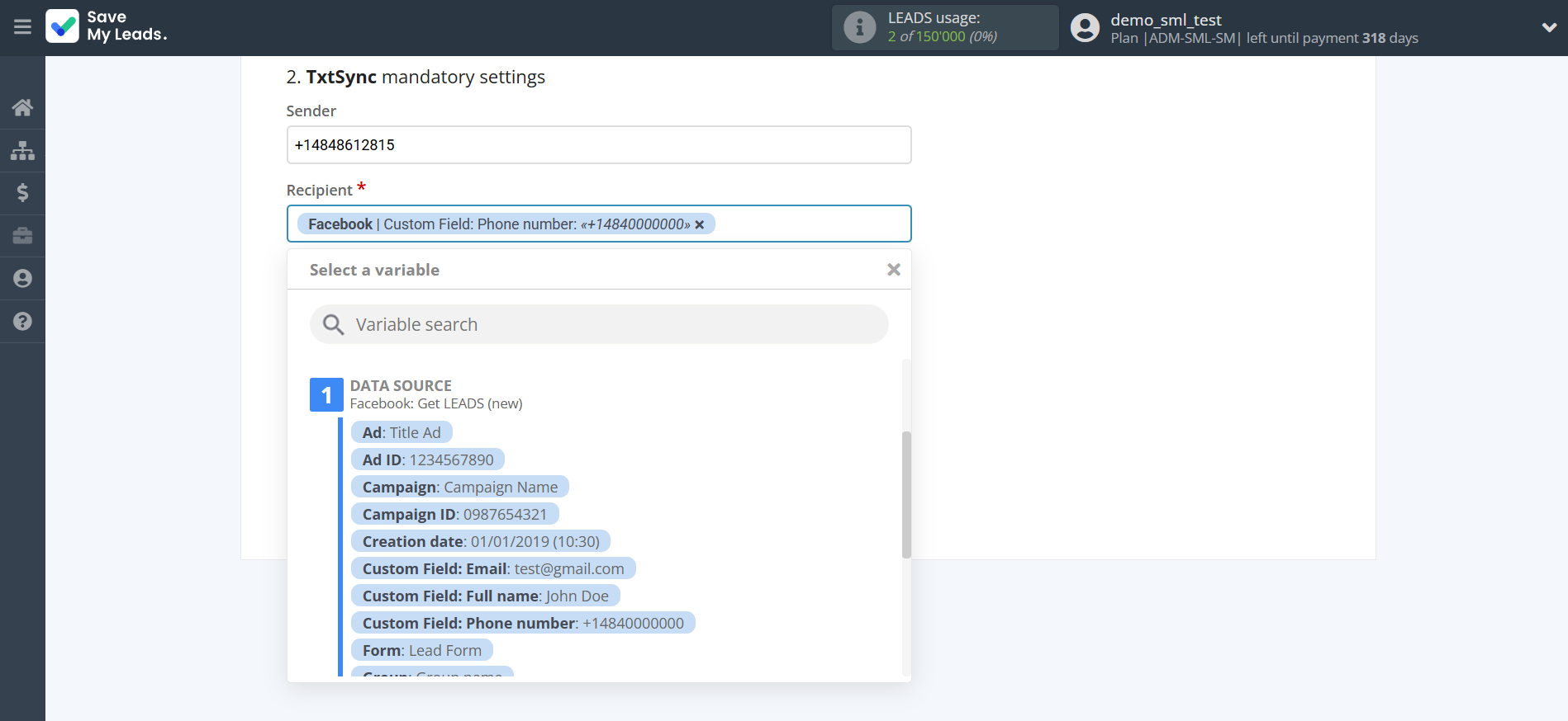 How to Connect Facebook with TxtSync | Assigning fields How to Connect Facebook with TxtSync | Assigning fields