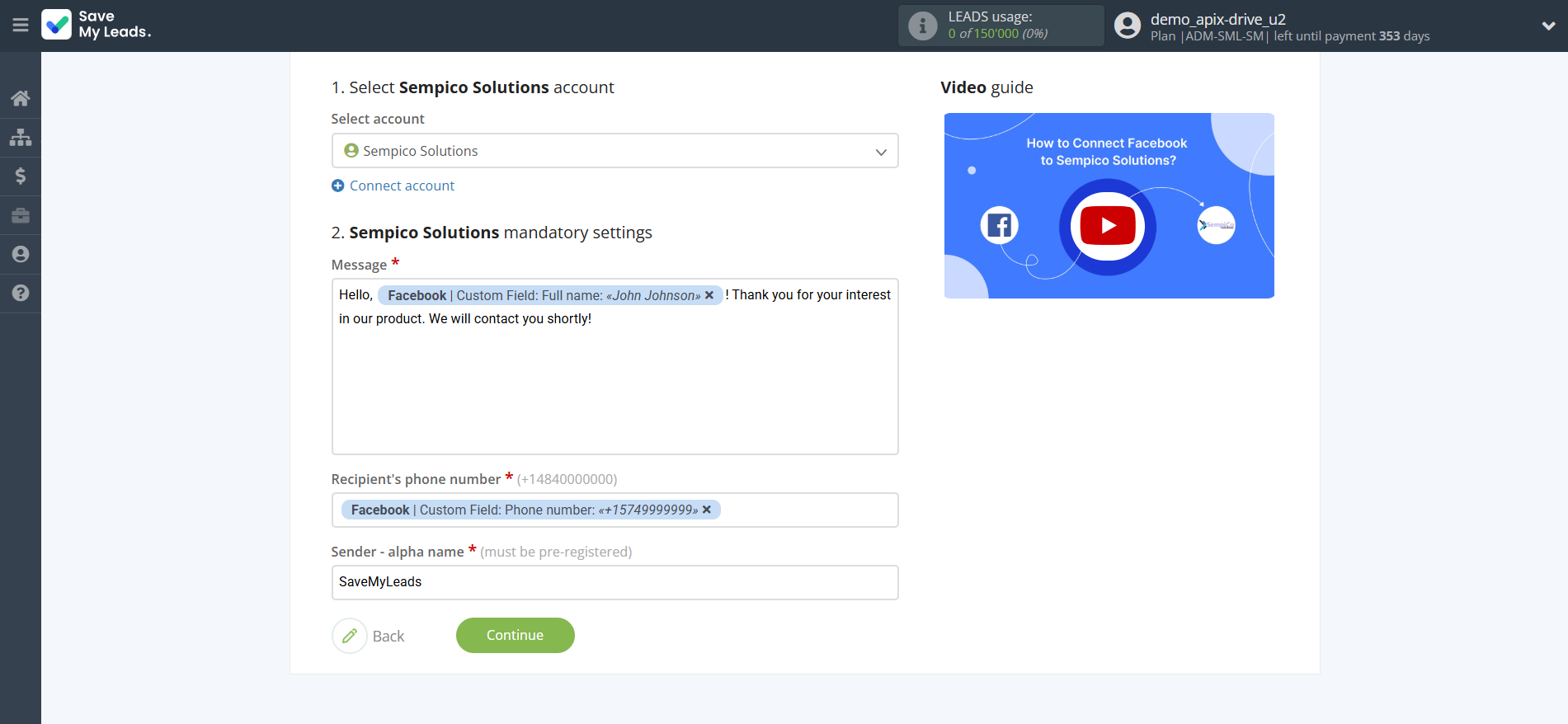 How to Connect Facebook with Sempico Solutions | Assigning fields How to Connect Facebook with Sempico Solutions | Assigning fields