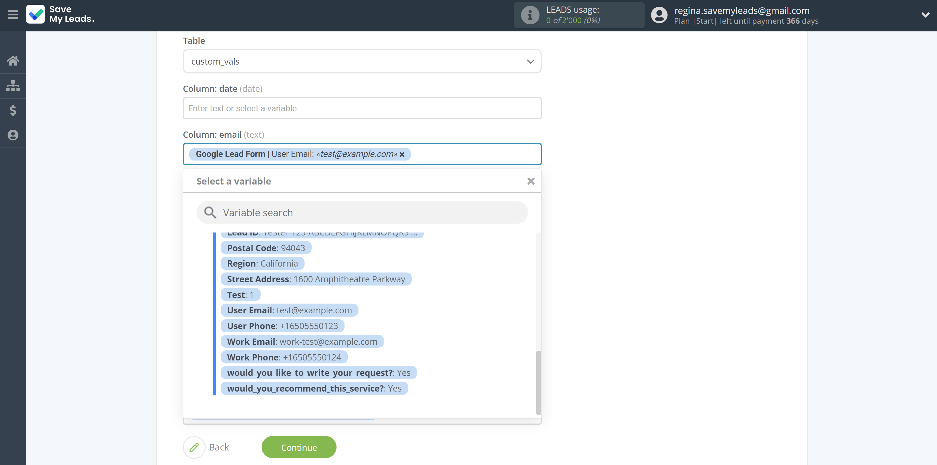 How to Connect Google Lead Form with PostgreSQL | Assigning fields