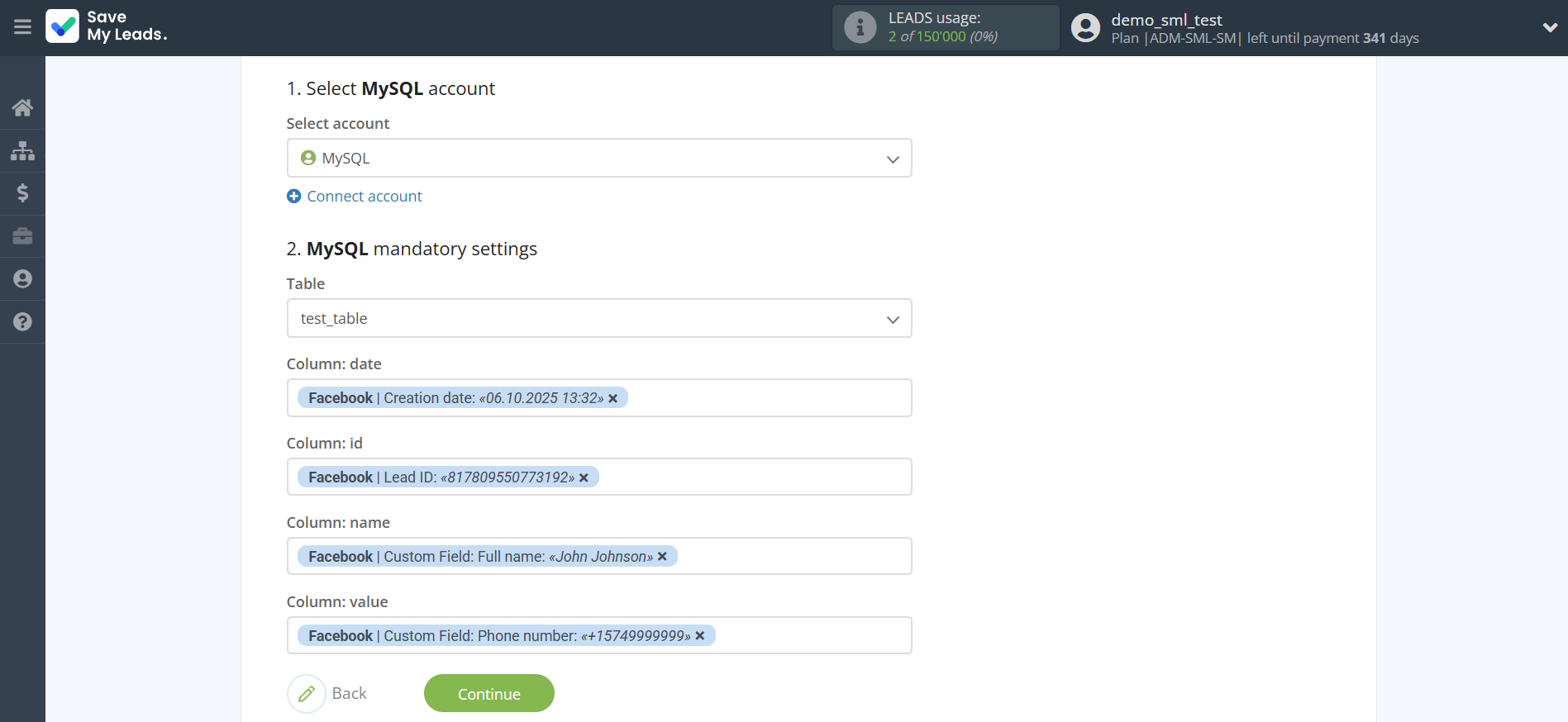 How to Connect Facebook with MySQL | Assigning fields How to Connect Facebook with MySQL | Assigning fields