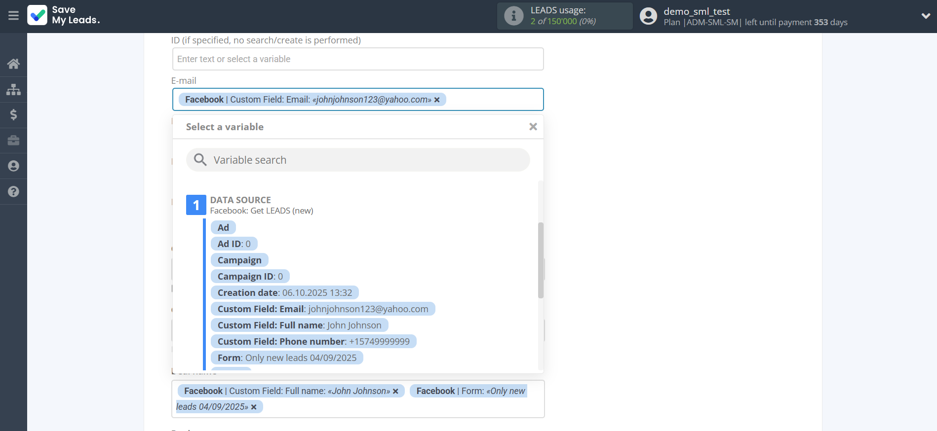 How to Connect Facebook with Freshworks Create Deal | Assigning fields How to Connect Facebook with Freshworks Create Deal | Assigning fields