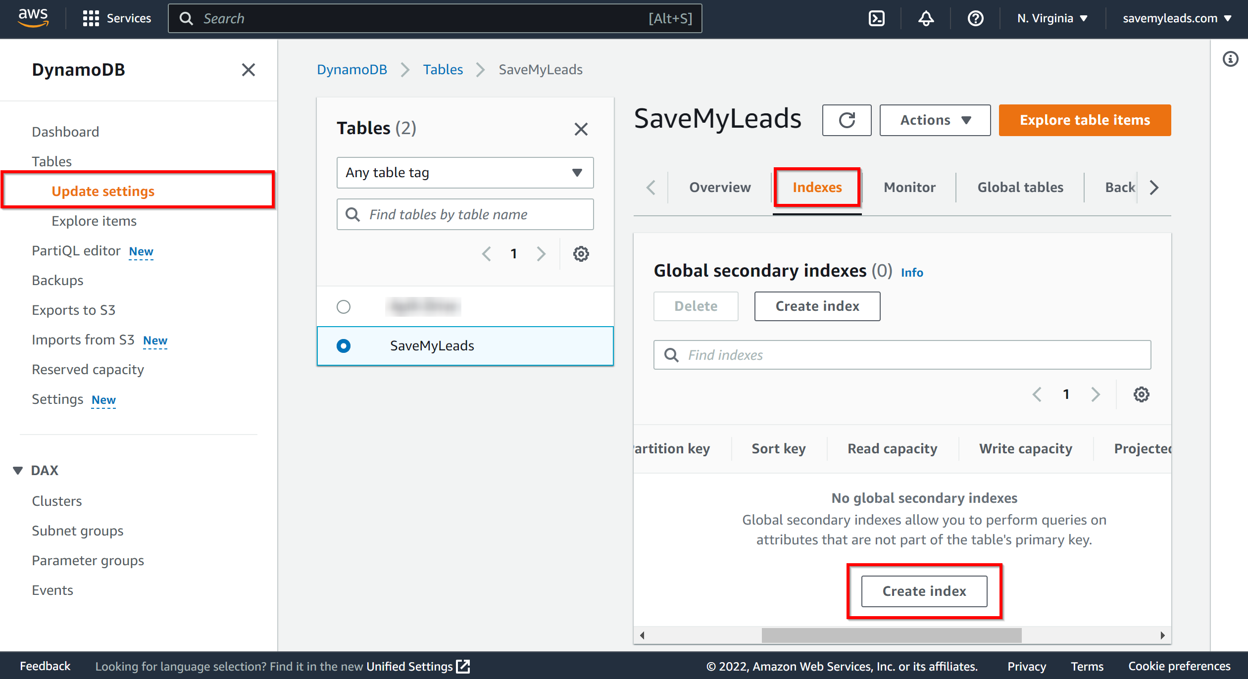 How to Connect Google Lead Form with Amazon DynamoDB | Creating table