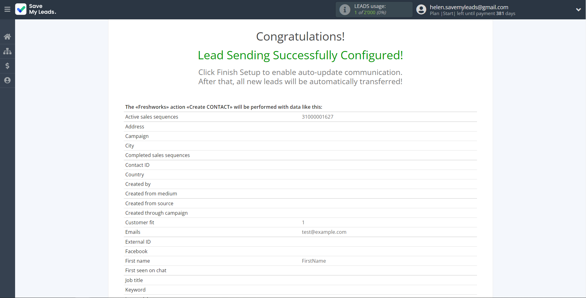 How to Connect Google Lead Form with Freshworks Create Contacts | Test data