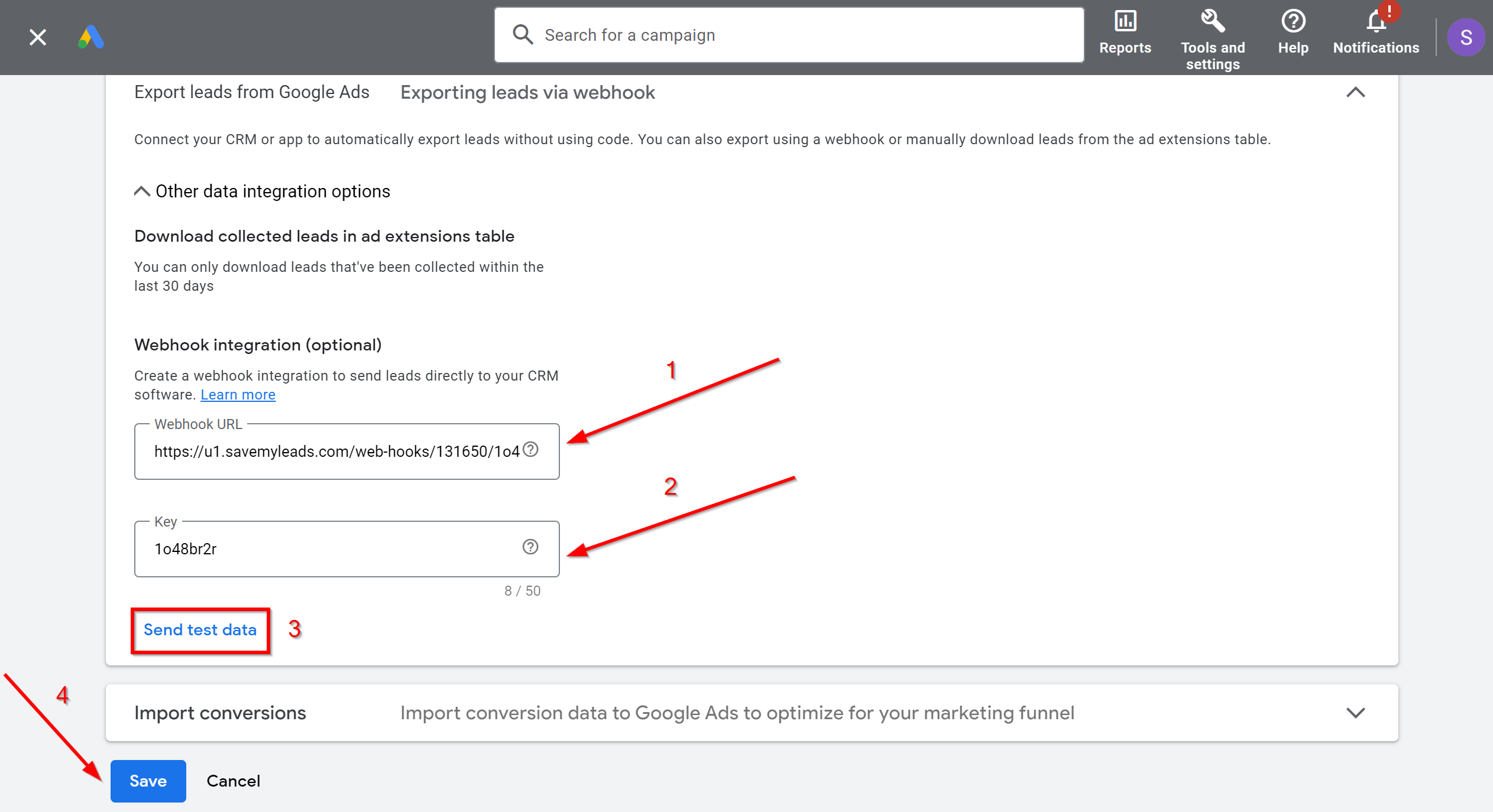 How to Connect Google Lead Form with Webhooks | Data Source account connection