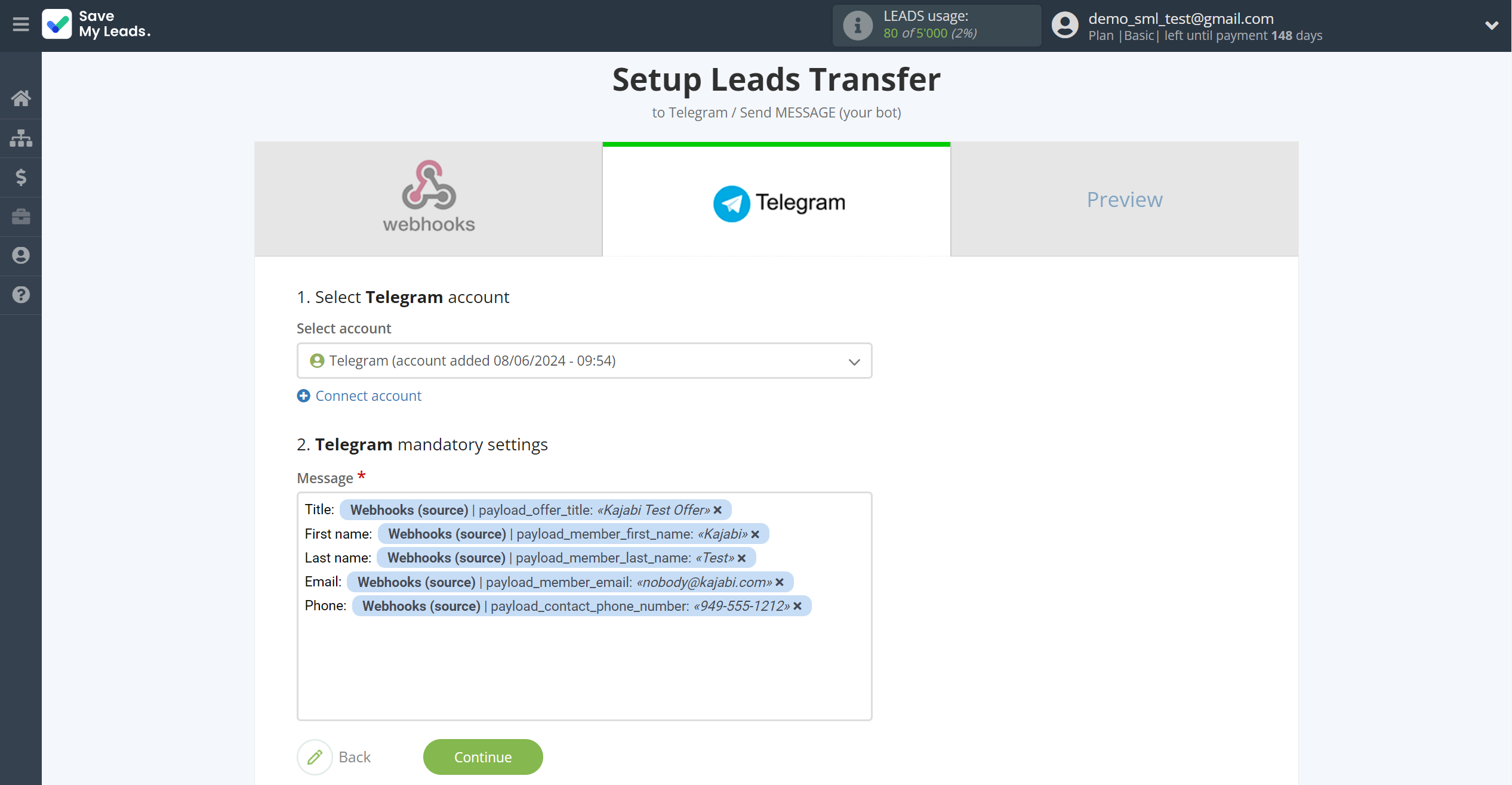 How to Connect Webhooks with Telegram (your bot) | Assigning fields