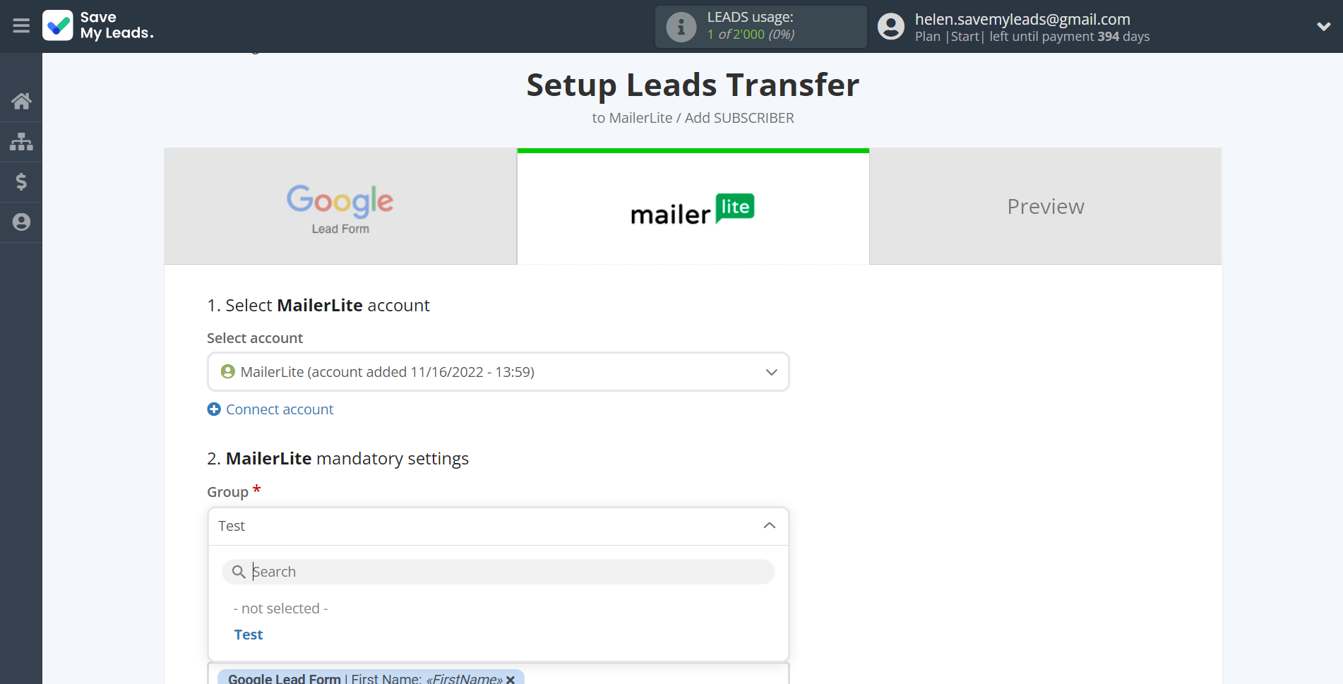 How to Connect Google Lead Form with MailerLite | Assigning fields
