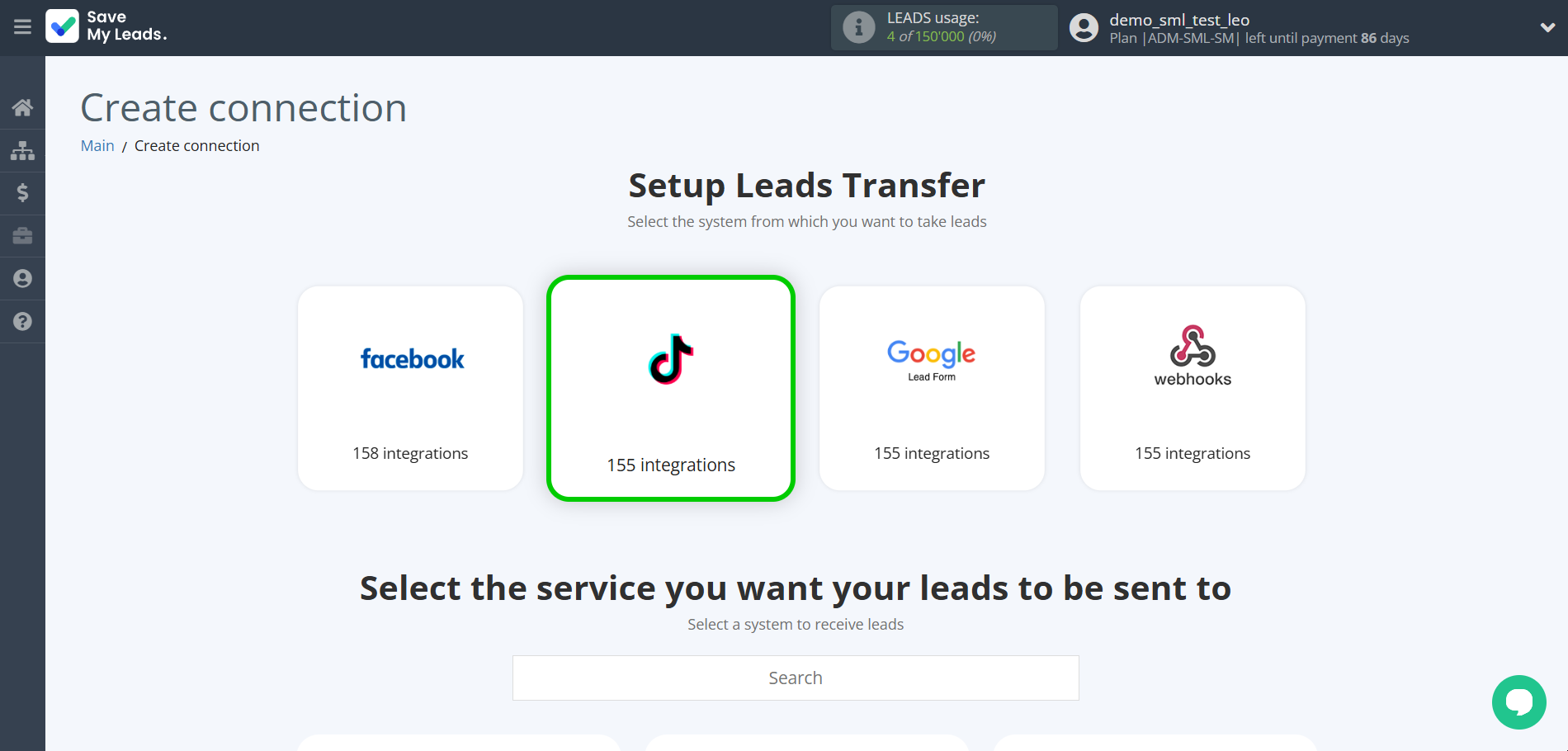 How to Connect TikTok with Resend  (Send Email) | Data Source system selection