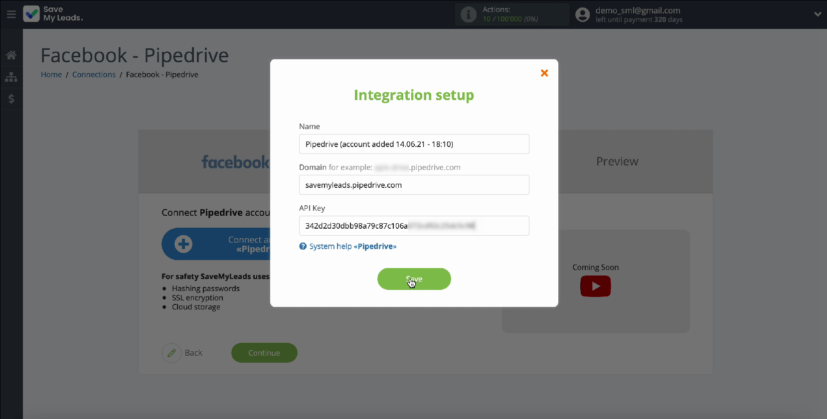 Facebook Leads Ads and Pipedrive CRM integration | Continue setup