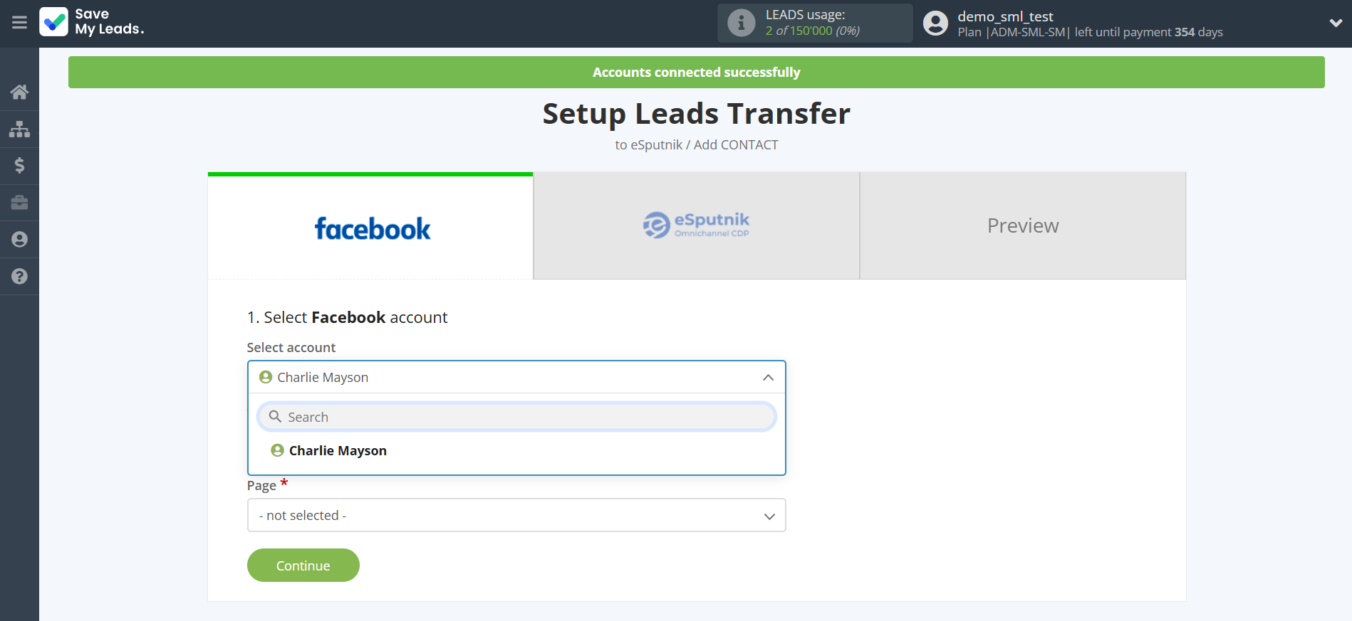How to Connect Facebook with eSputnik Add Contacts | Data Source account selection How to Connect Facebook with eSputnik Add Contacts | Data Source account selection