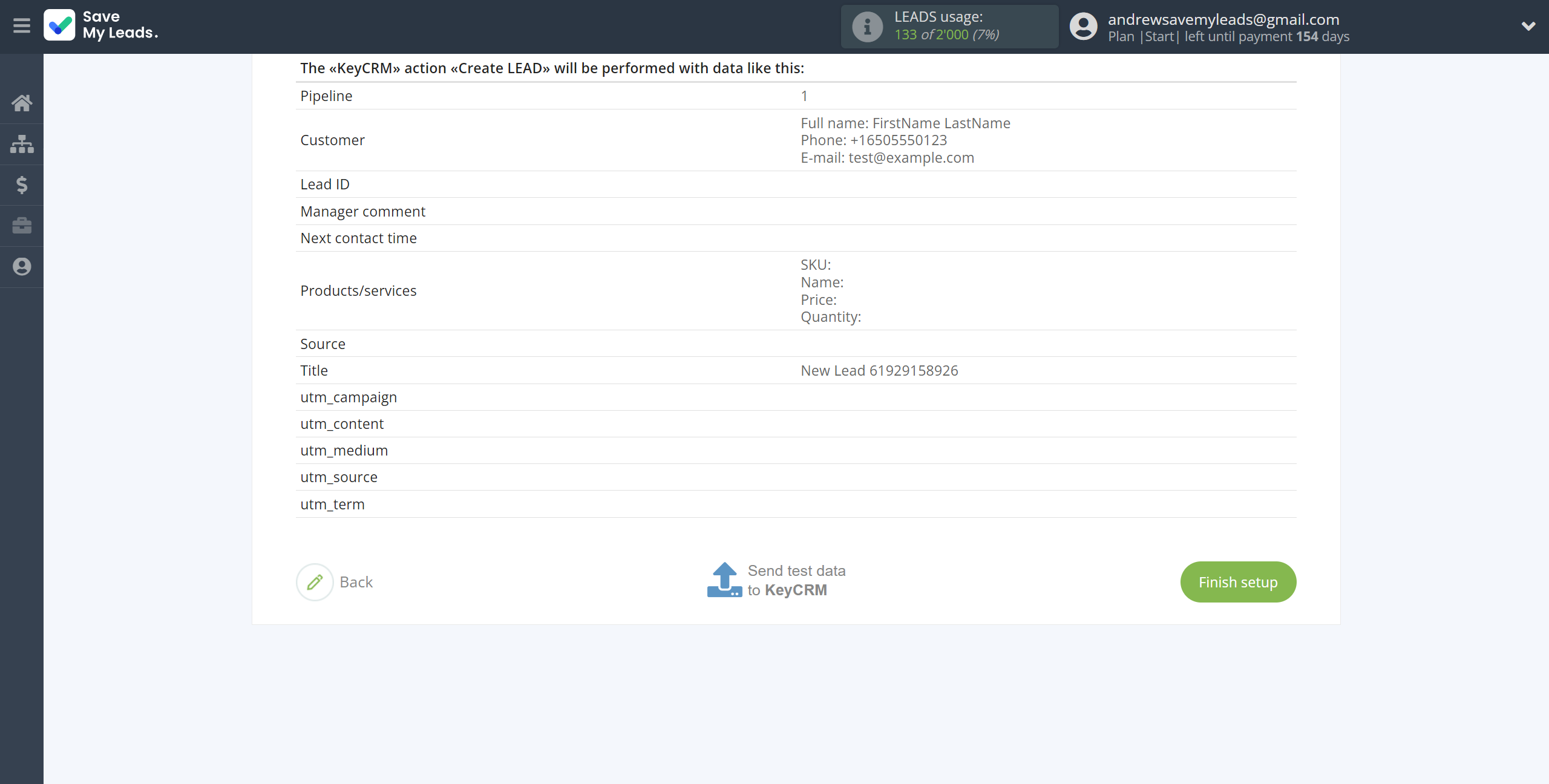 How to Connect Google Lead Form with KeyCRM Create Lead | Test data