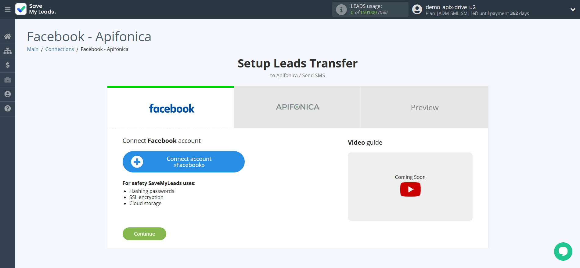 How to Connect Facebook with Apifonica | Data Source account connection
