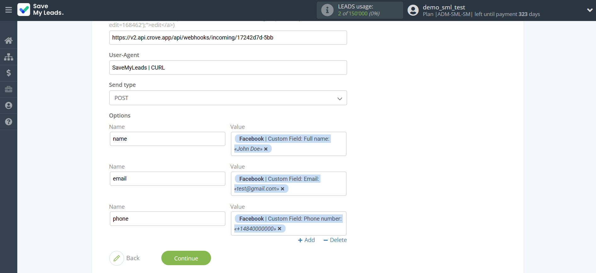 How to Connect Facebook with Crove | Assigning fields How to Connect Facebook with Crove | Assigning fields