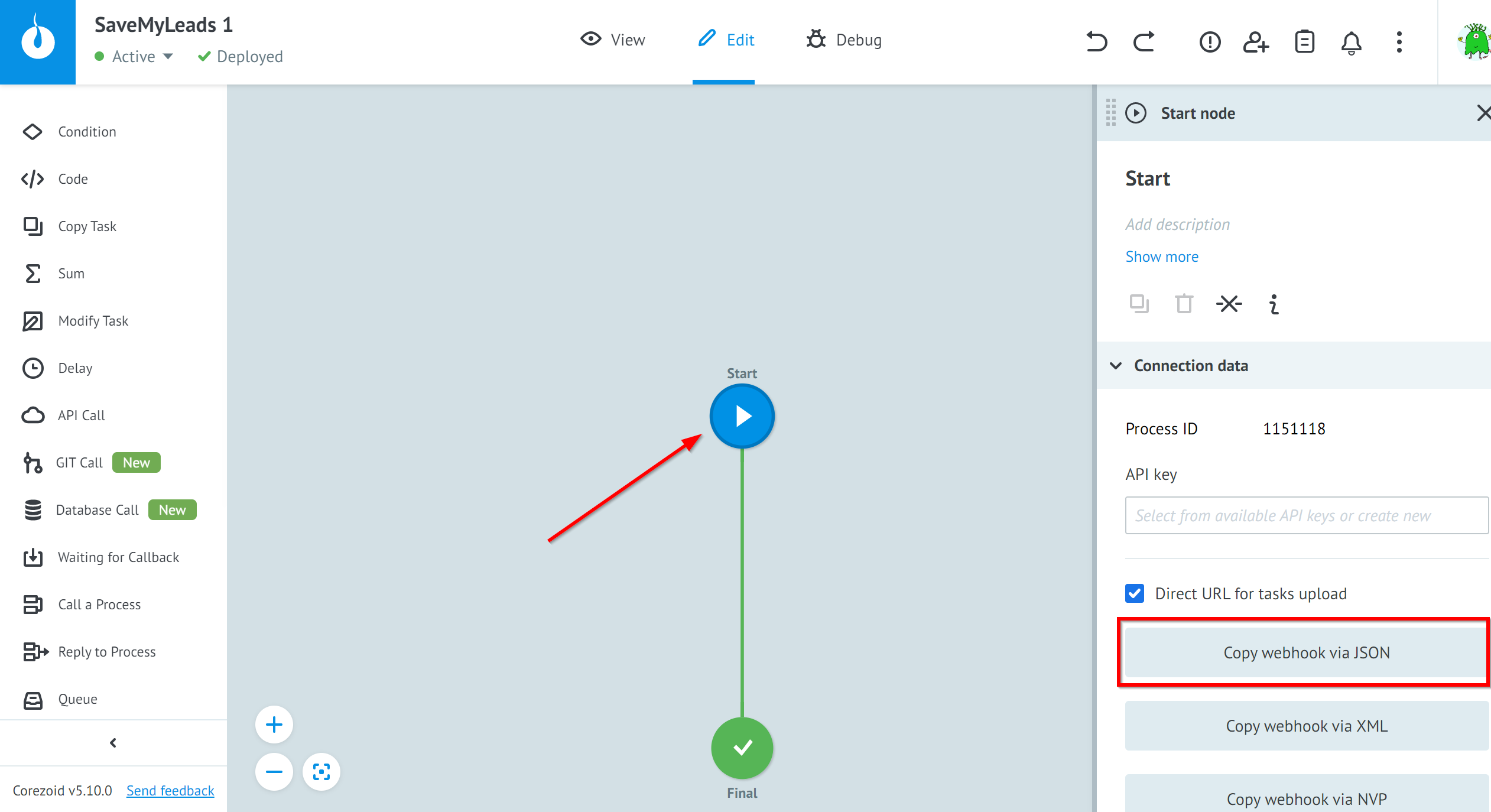 How to Connect Google Lead Form with Corezoid | Data Destination account connection