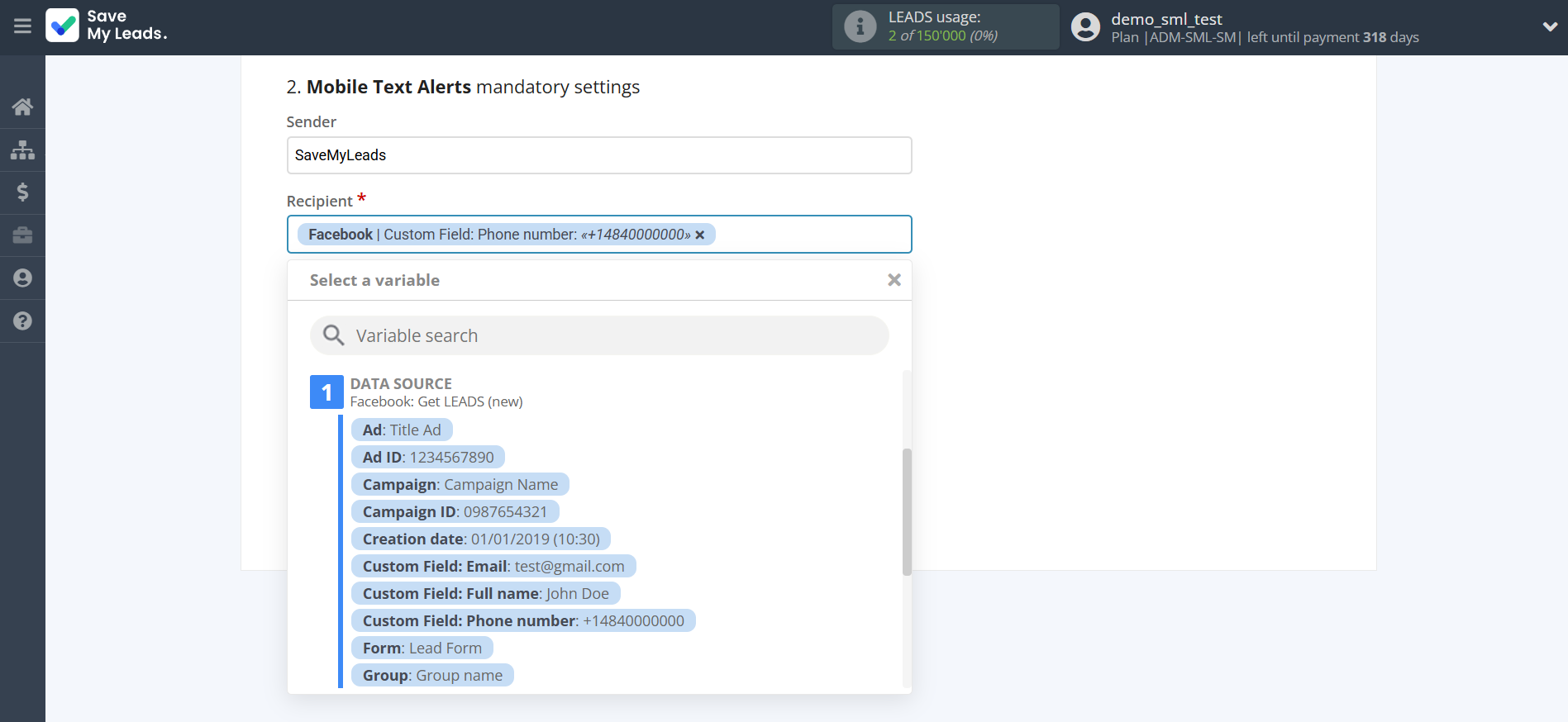 How to Connect Facebook with Mobile Text Alerts | Assigning fields How to Connect Facebook with Mobile Text Alerts | Assigning fields