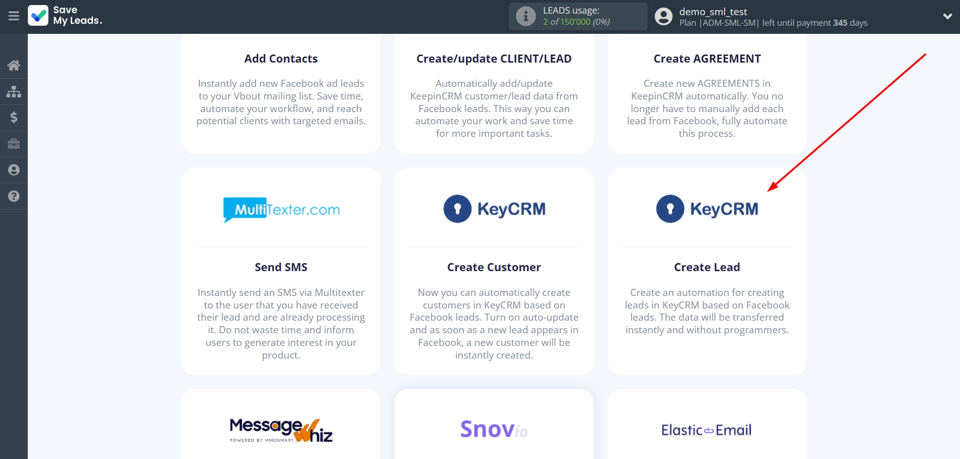 How to Connect Facebook with KeyCRM Create Lead | Data Destination system selection How to Connect Facebook with KeyCRM Create Lead | Data Destination system selection