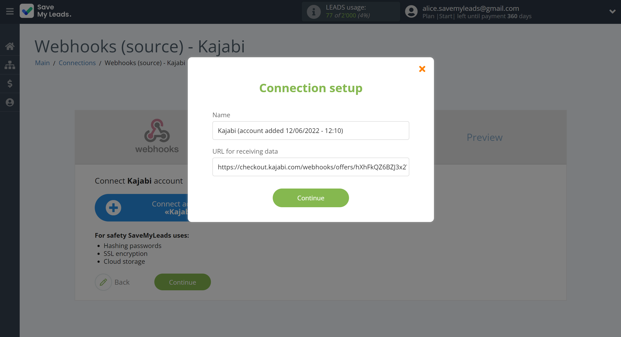 How to Connect Webhooks with Kajabi | Data Destination account connection