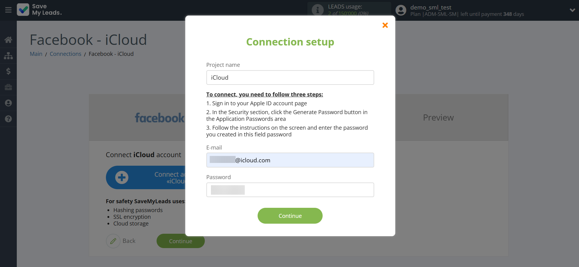 How to Connect Facebook with iCloud | Data Destination account connection How to Connect Facebook with iCloud | Data Destination account connection