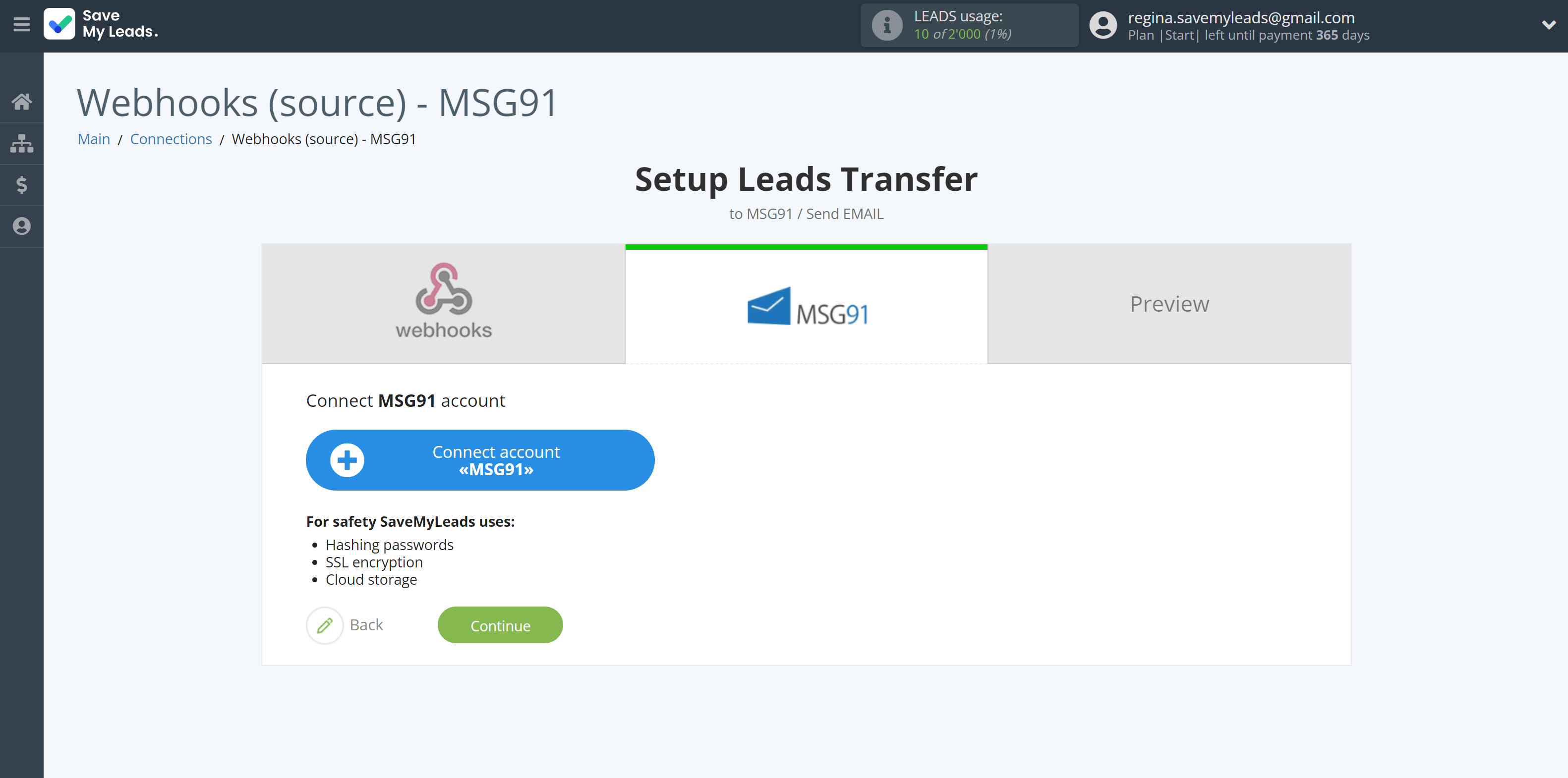 How to Connect Webhooks with MSG91 Send Email | Data Destination account connection