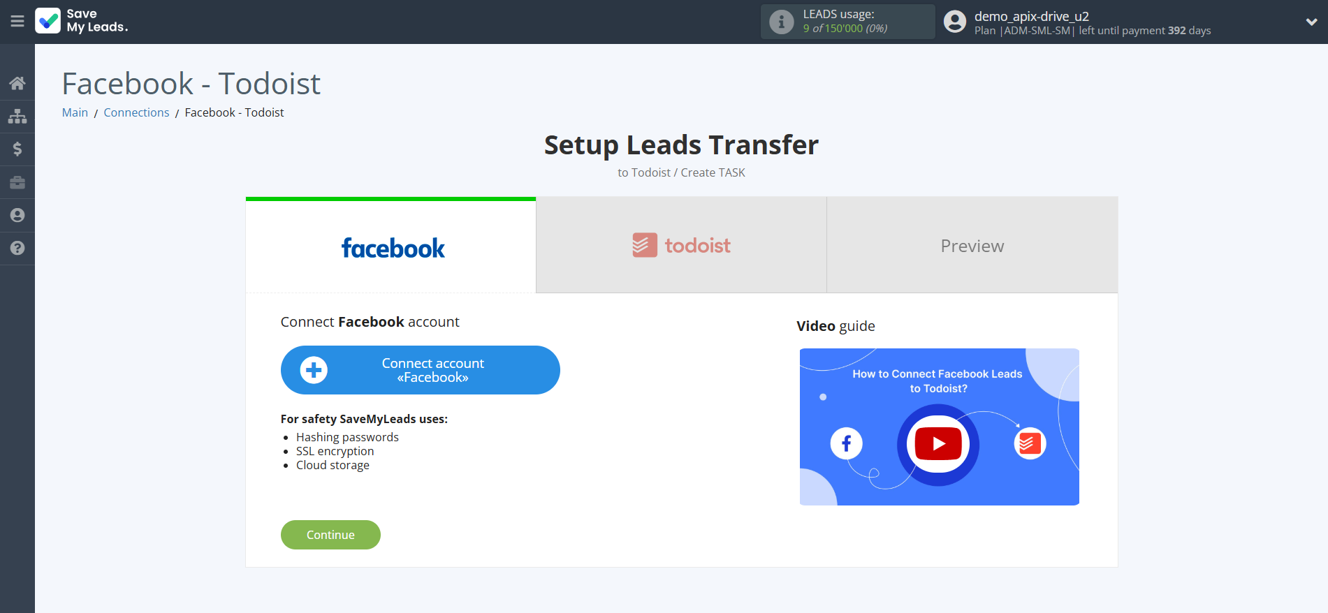 How to Connect Facebook with Todoist | Data Source account connection How to Connect Facebook with Todoist | Data Source account connection