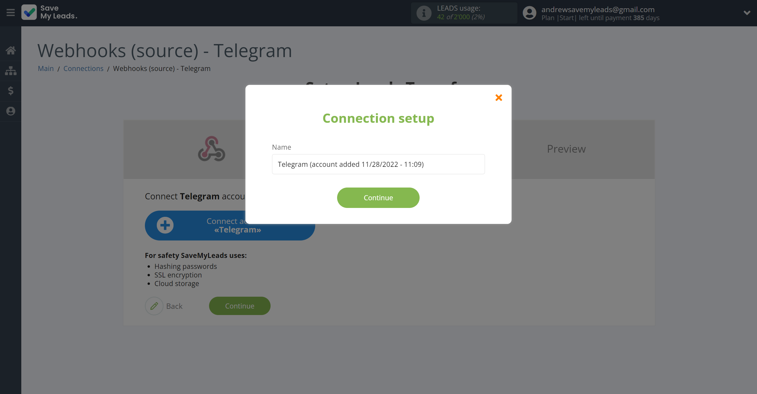 How to Connect Webhooks with Telegram | Data Destination account connection