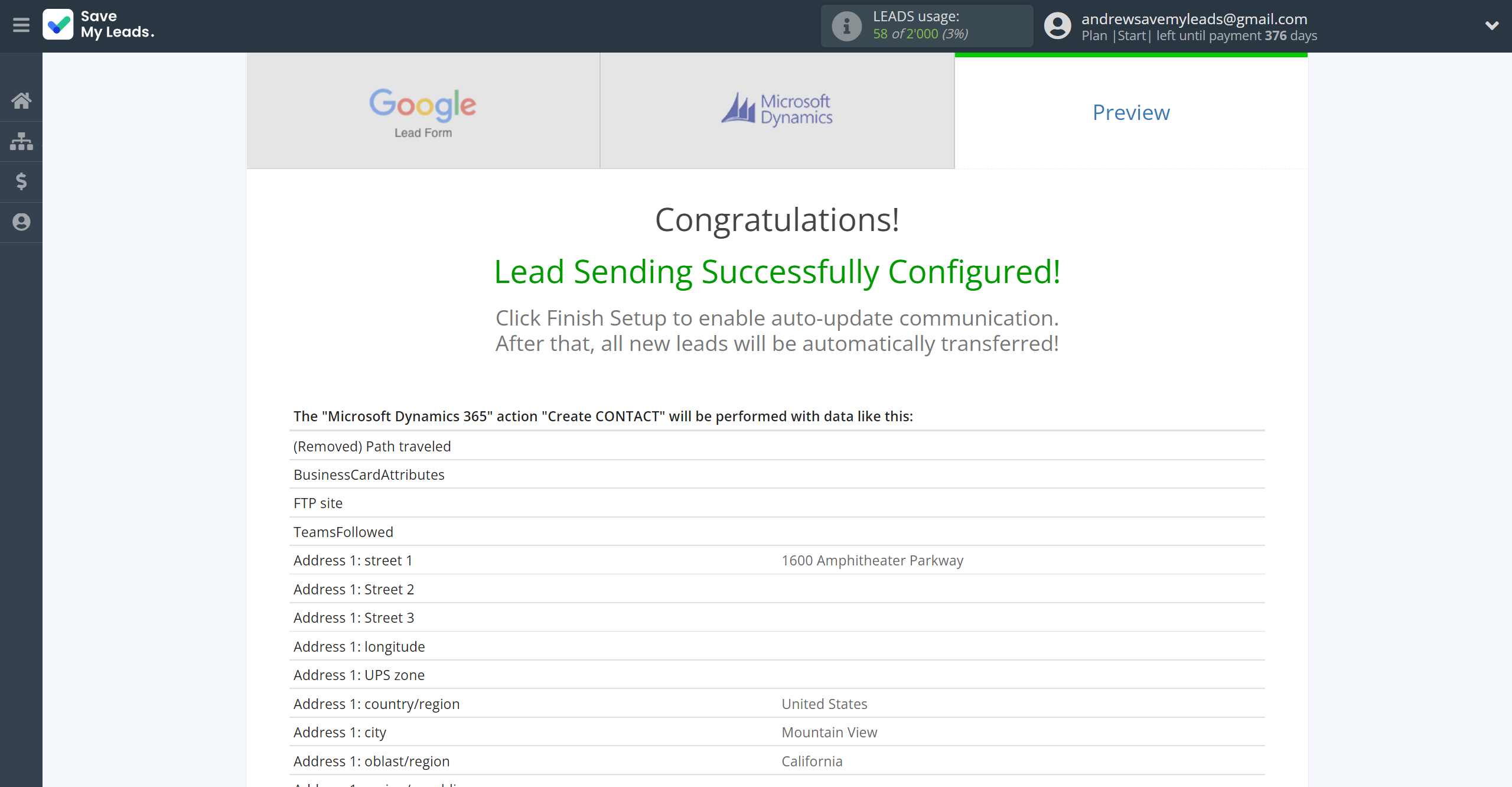 How to Connect Google Lead Form with Microsoft Dynamics 365 Create Contacts | Test data