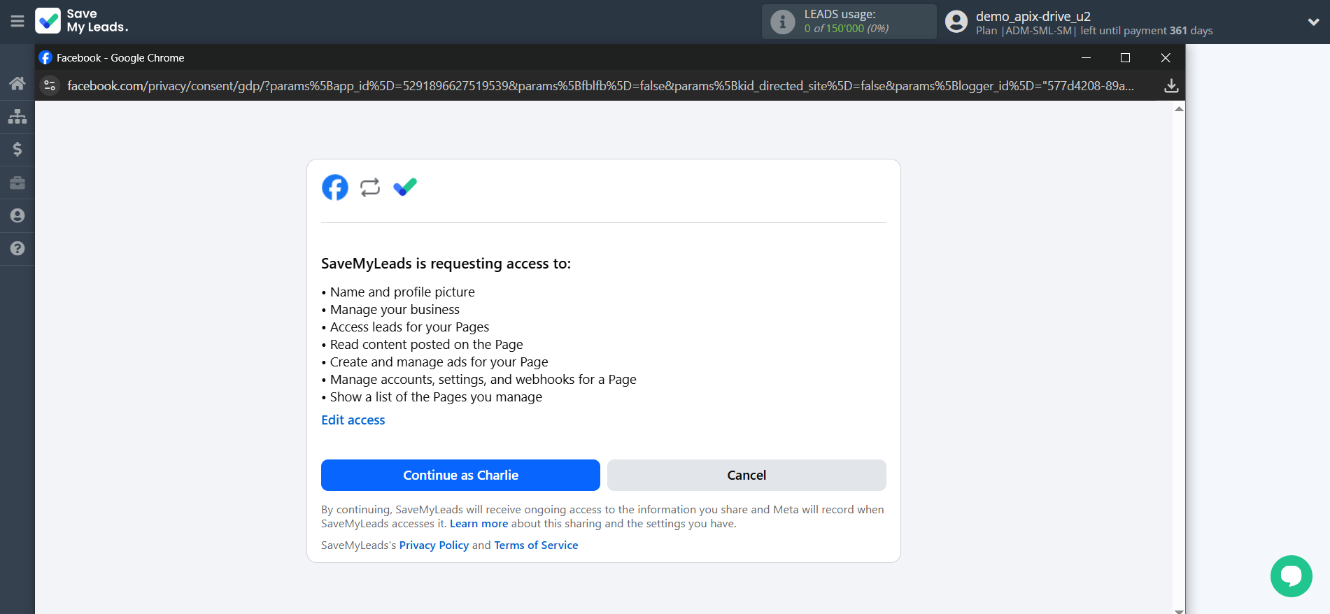 How to Connect Facebook with Smsmode | Data Source account