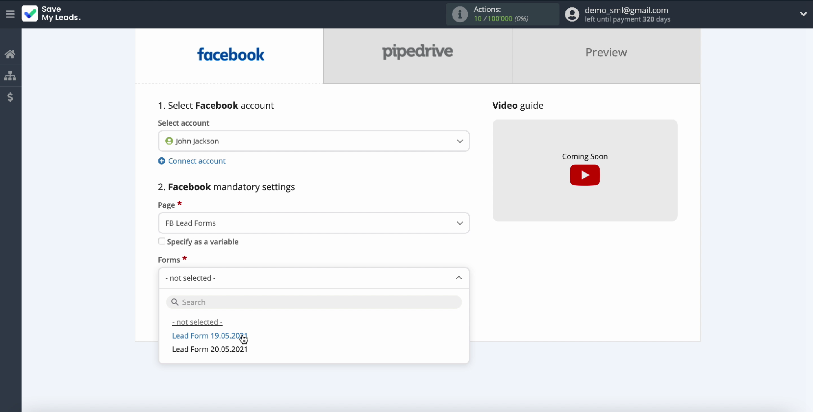 Facebook Leads Ads and Pipedrive CRM integration | Specify Forms