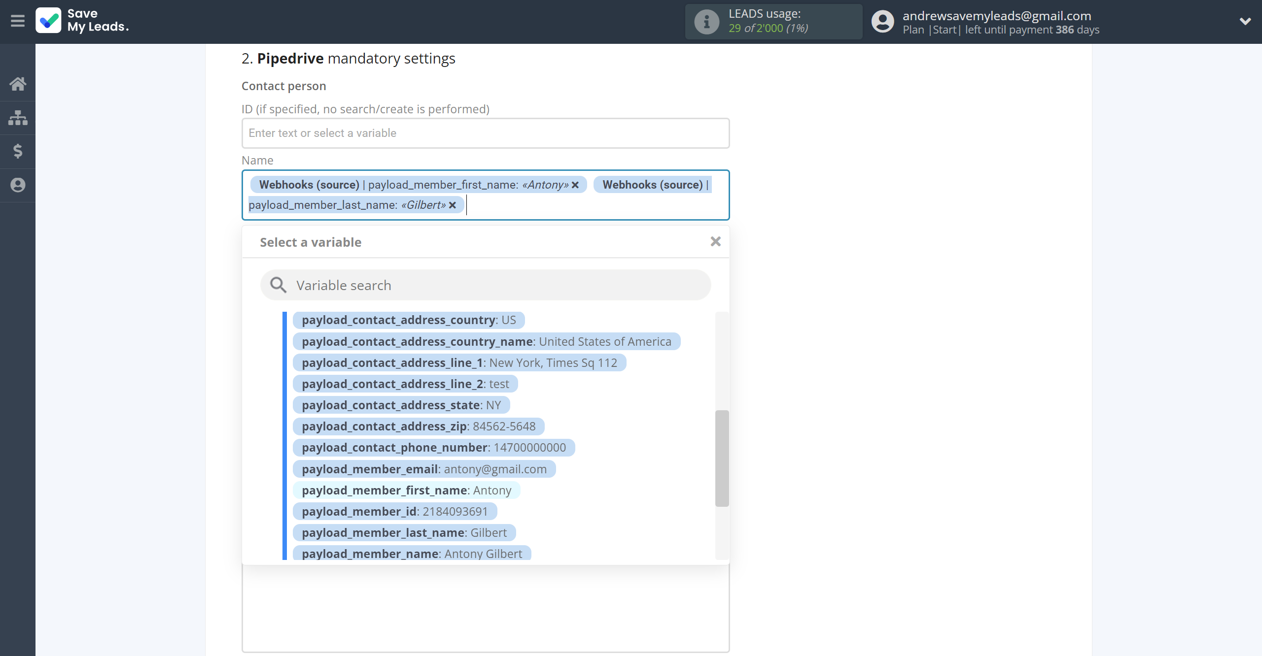 How to Connect Webhooks with Pipedrive Create Deal | Assigning fields