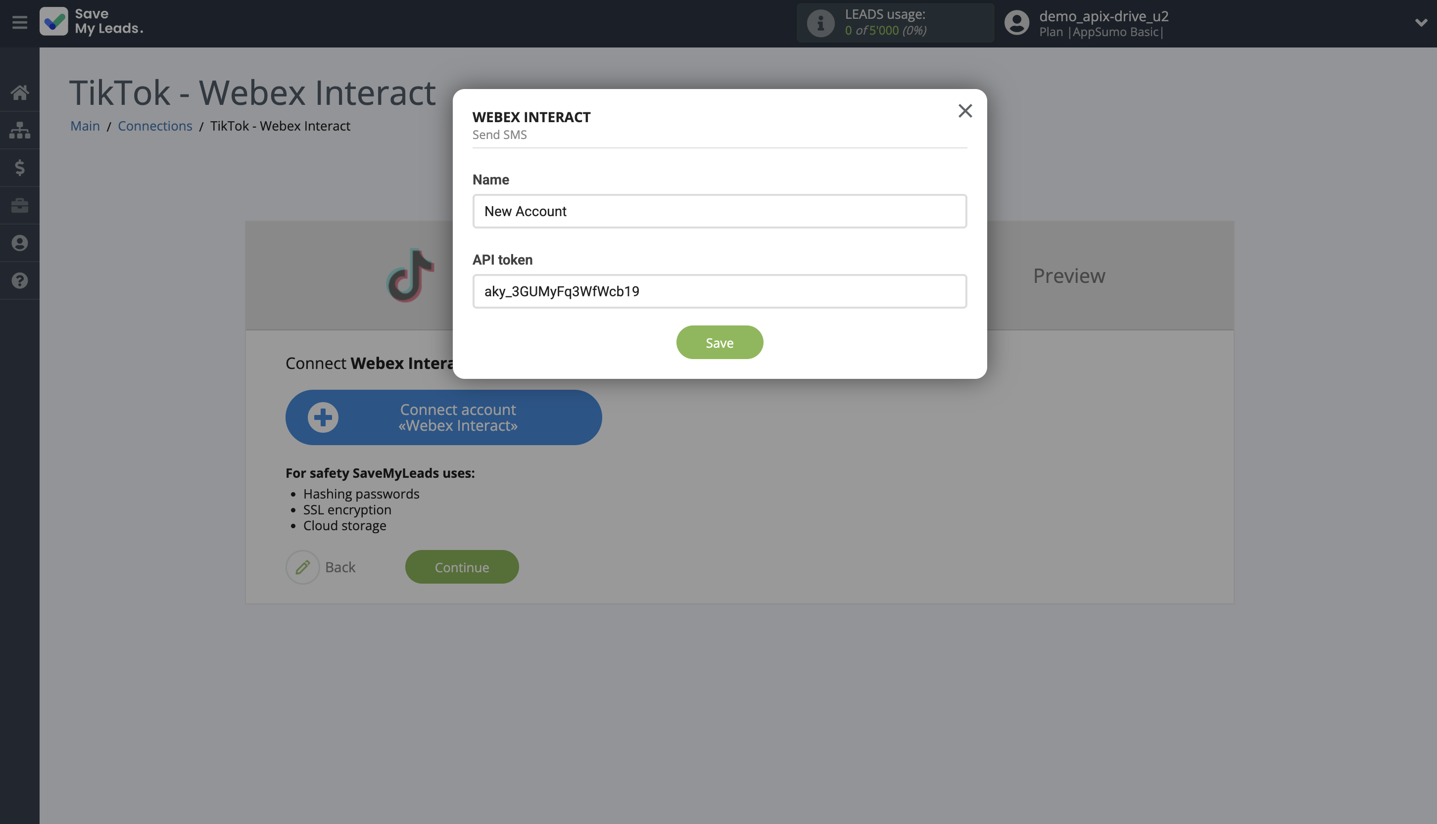 How to Connect TikTok with Webex Interact | Data Destination account connection How to Connect TikTok with Webex Interact | Data Destination account connection