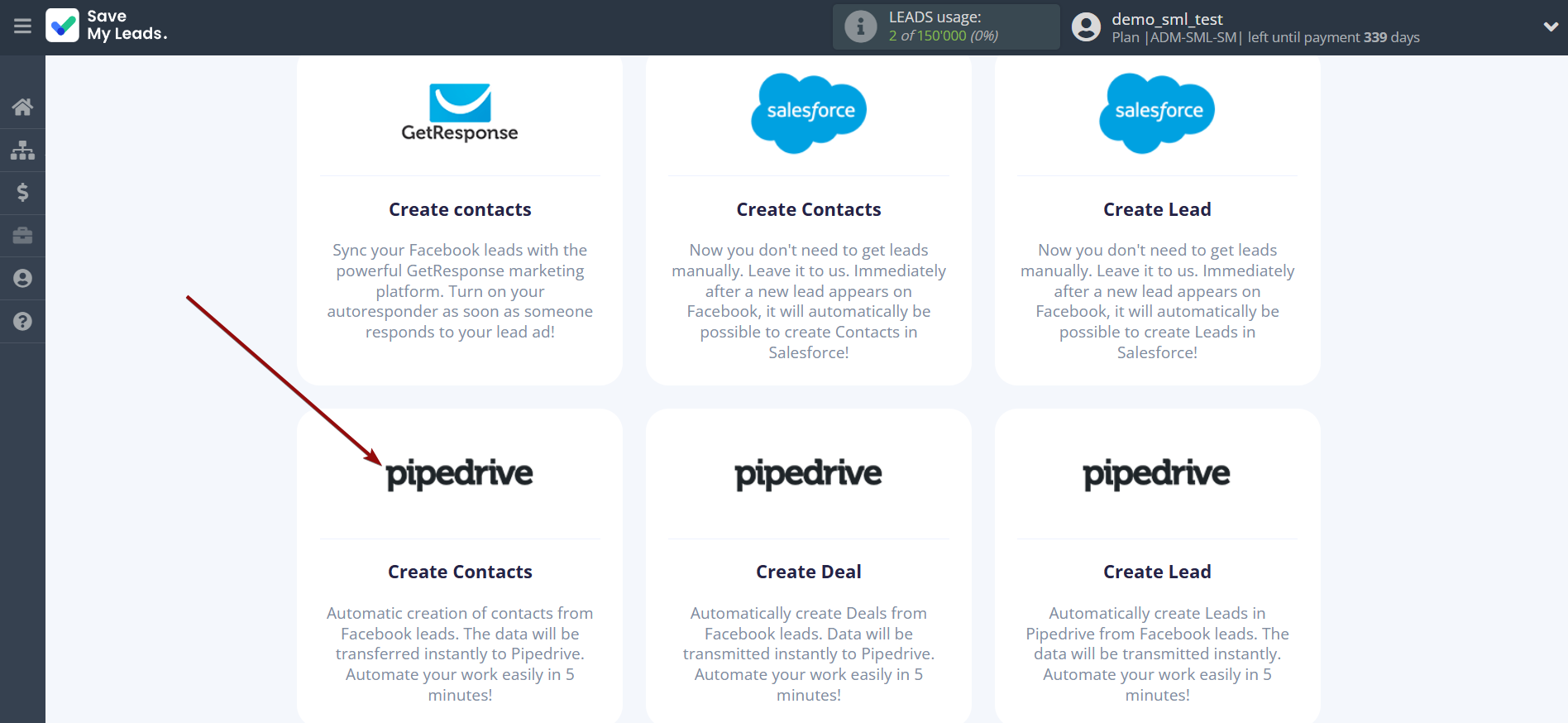 How to Connect Facebook with Pipedrive Create Contacts | Data Destination system selection How to Connect Facebook with Pipedrive Create Contacts | Data Destination system selection