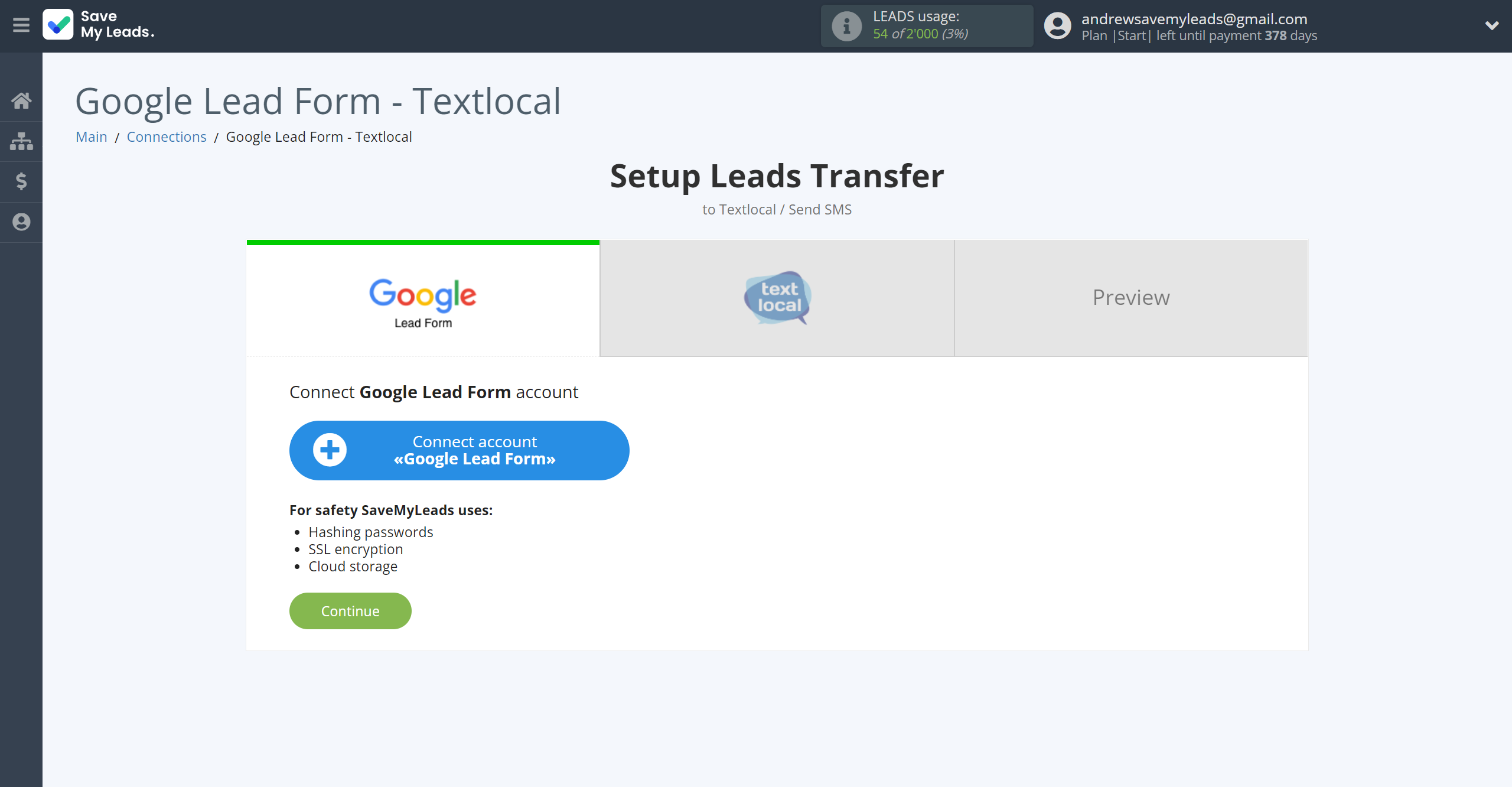 How to Connect Google Lead Form with Textlocal | Data Source account connection