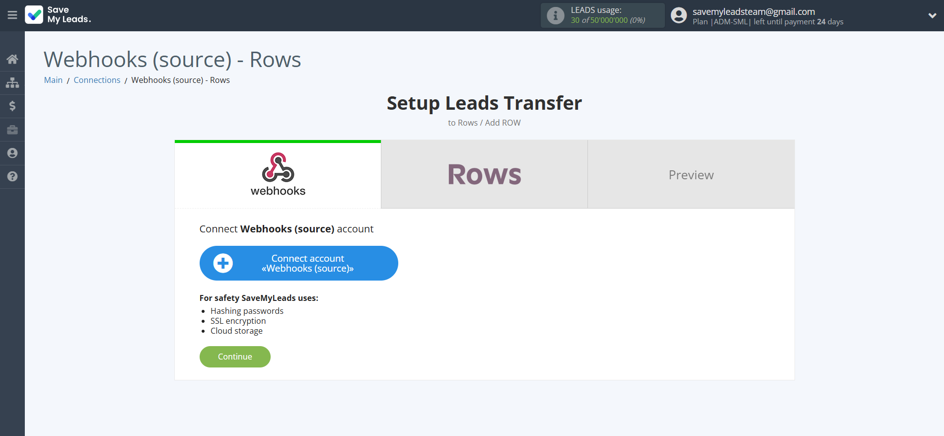 How to Connect Webhooks with Rows Add Row | Data Source account connection How to Connect Webhooks with Rows Add Row | Data Source account connection