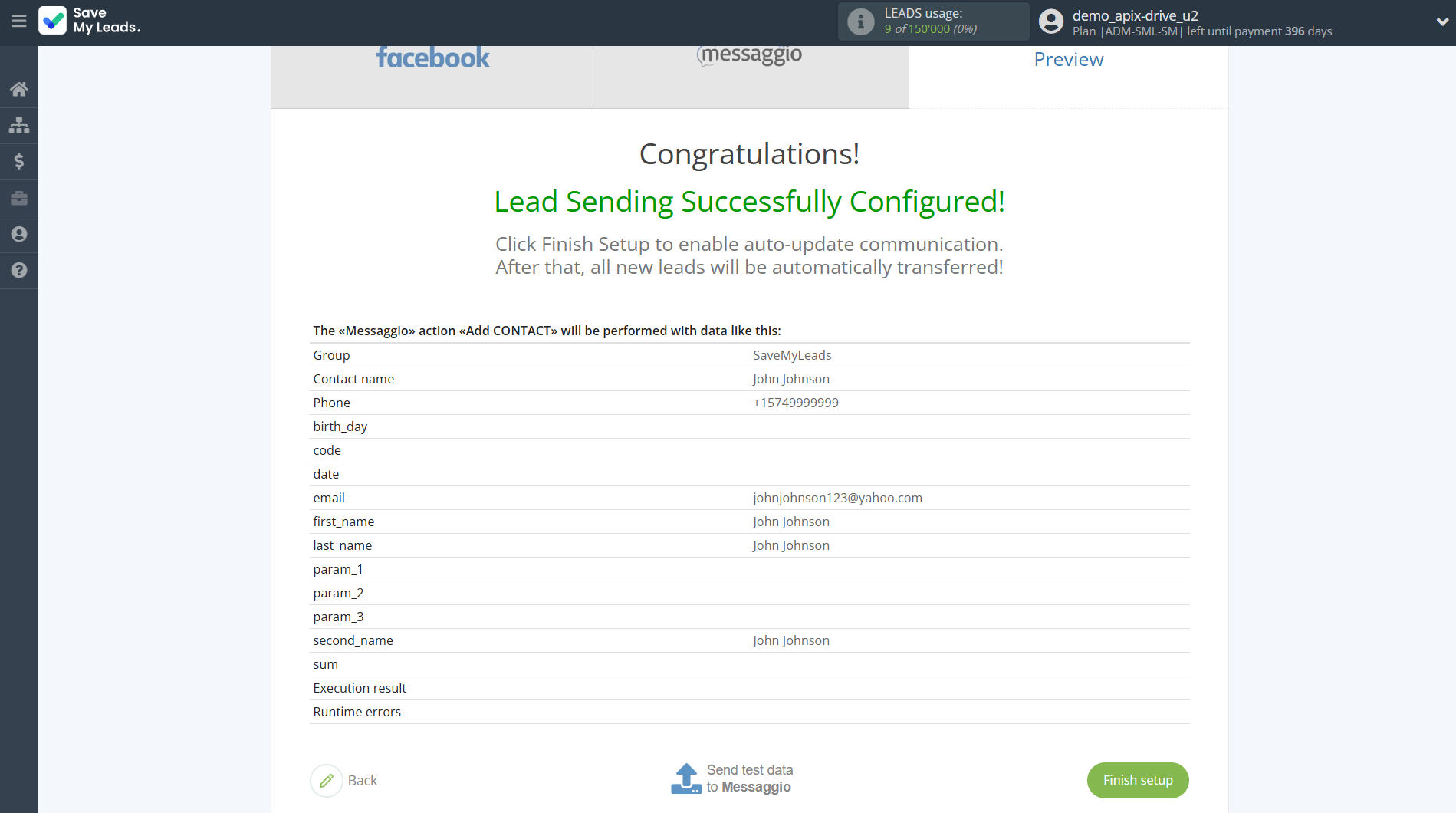 How to Connect Facebook with Messaggio | Test data How to Connect Facebook with Messaggio | Test data