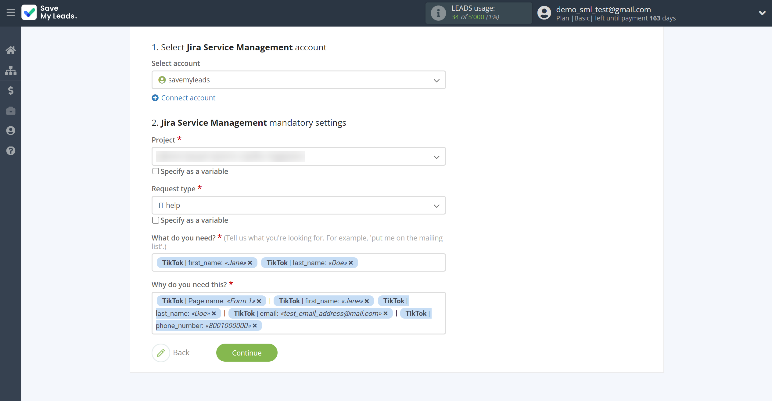 How to Connect TikTok with Jira Service Management | Assigning fields