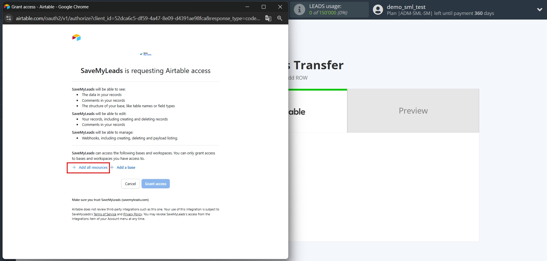 How to Connect Facebook with AirTable | Data Destination account connection