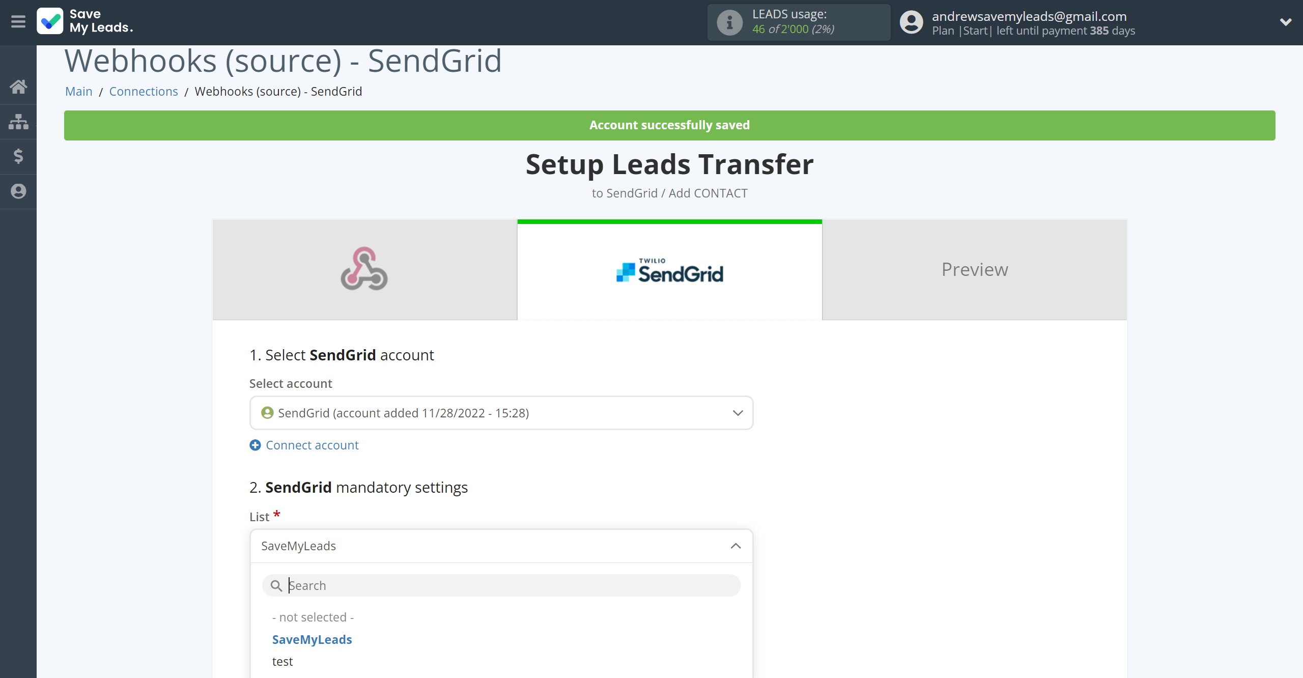 How to Connect Webhooks with SendGrid | Assigning fields