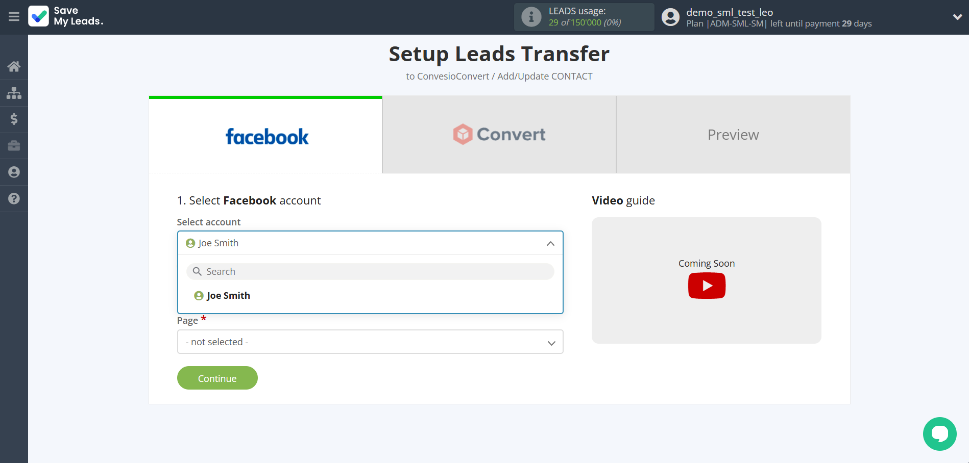 How to Connect Facebook with ConvesioConvert | Data Source account selection How to Connect Facebook with ConvesioConvert | Data Source account selection