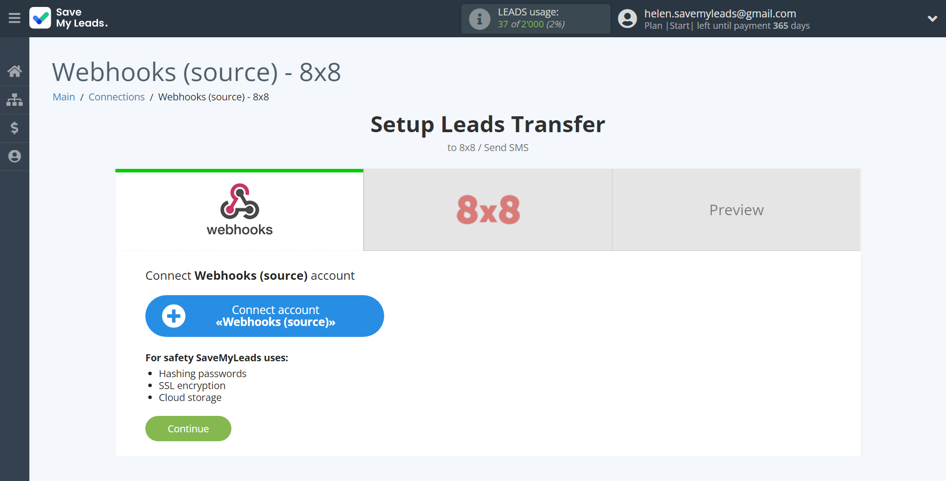 How to Connect Webhooks with 8x8 | Data Source account